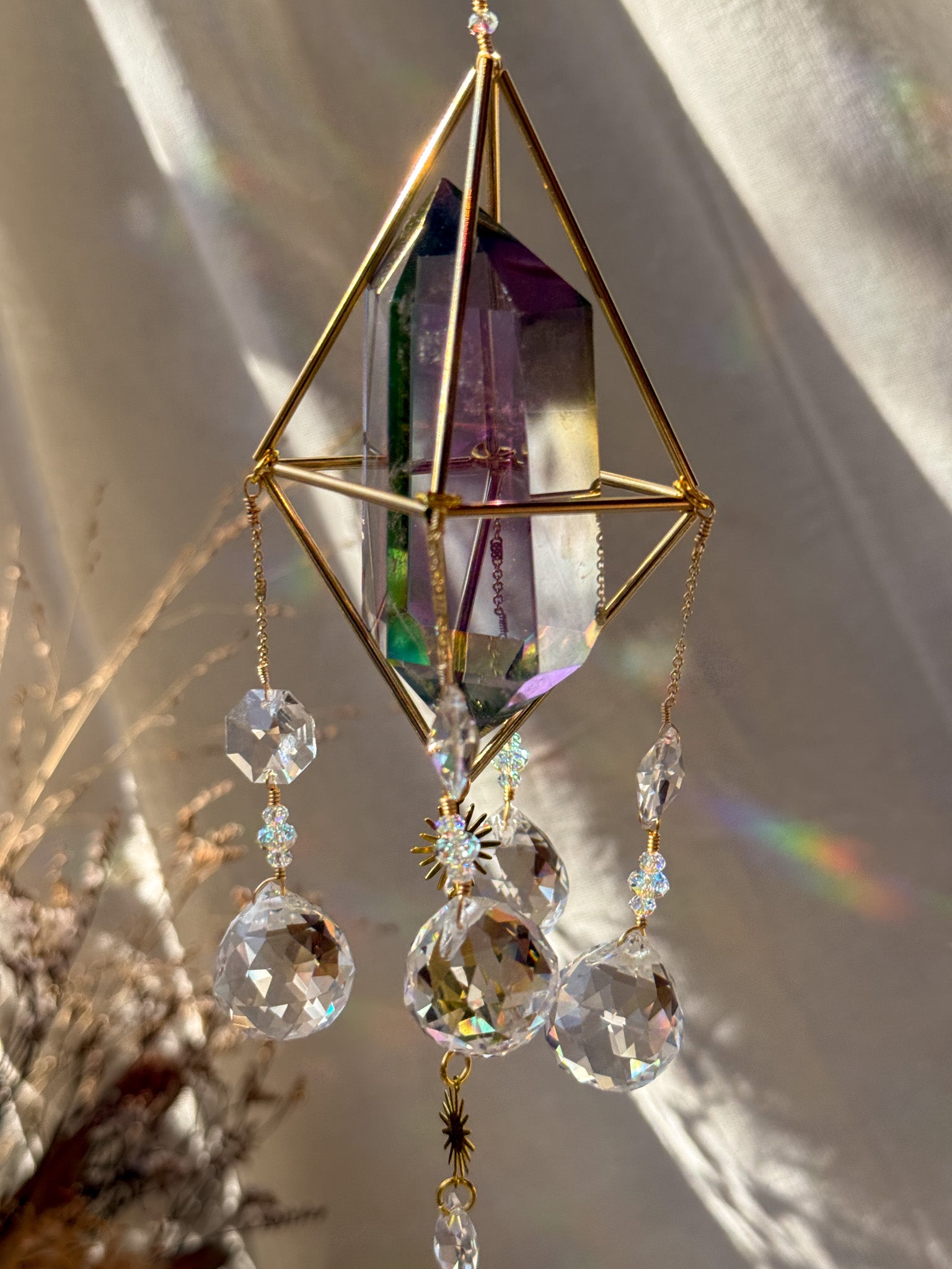 little Sunshine - Galaxy Rainbow Aura Quartz