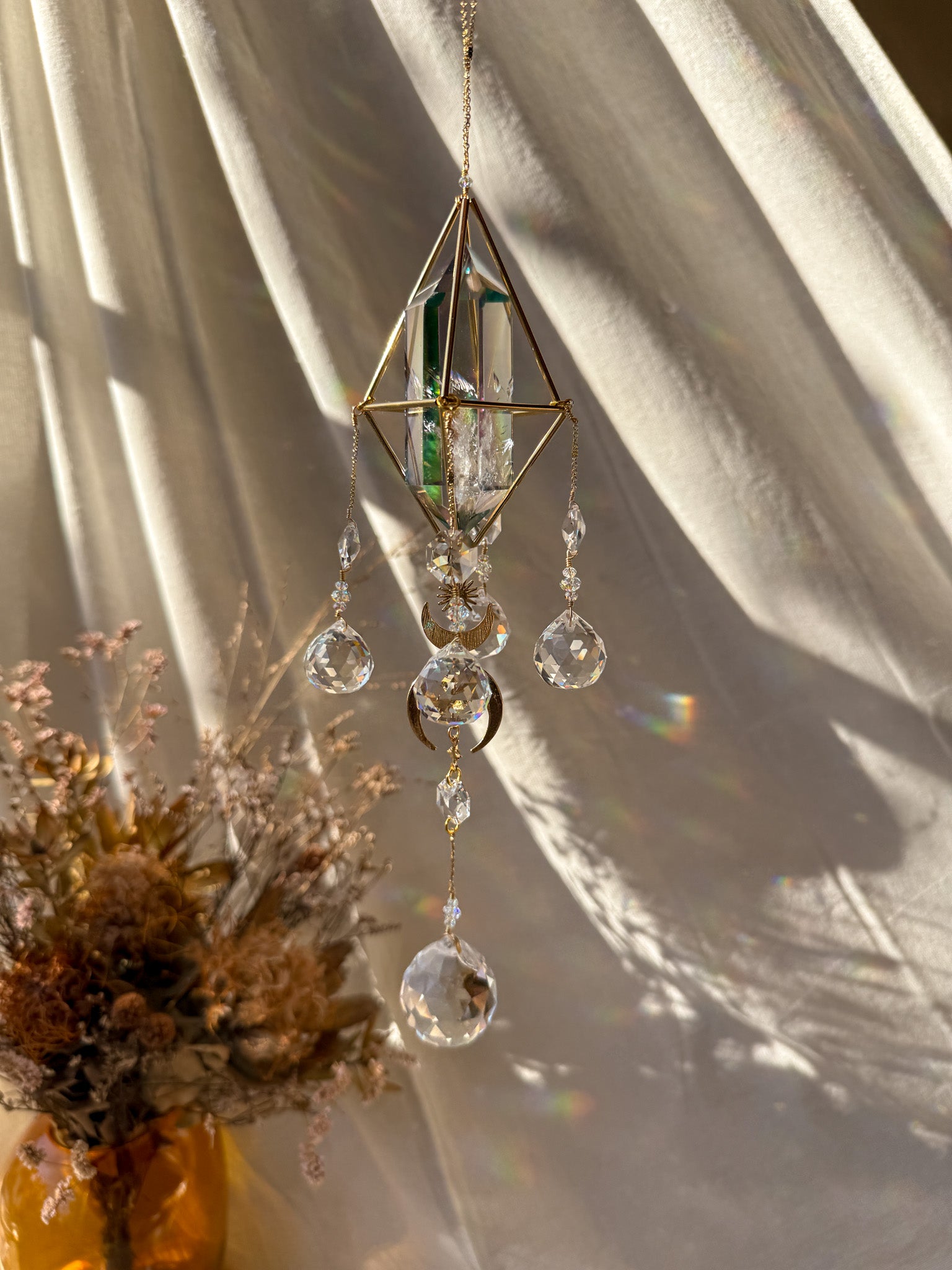 Magical Moon - Galaxy Rainbow Aura Quartz