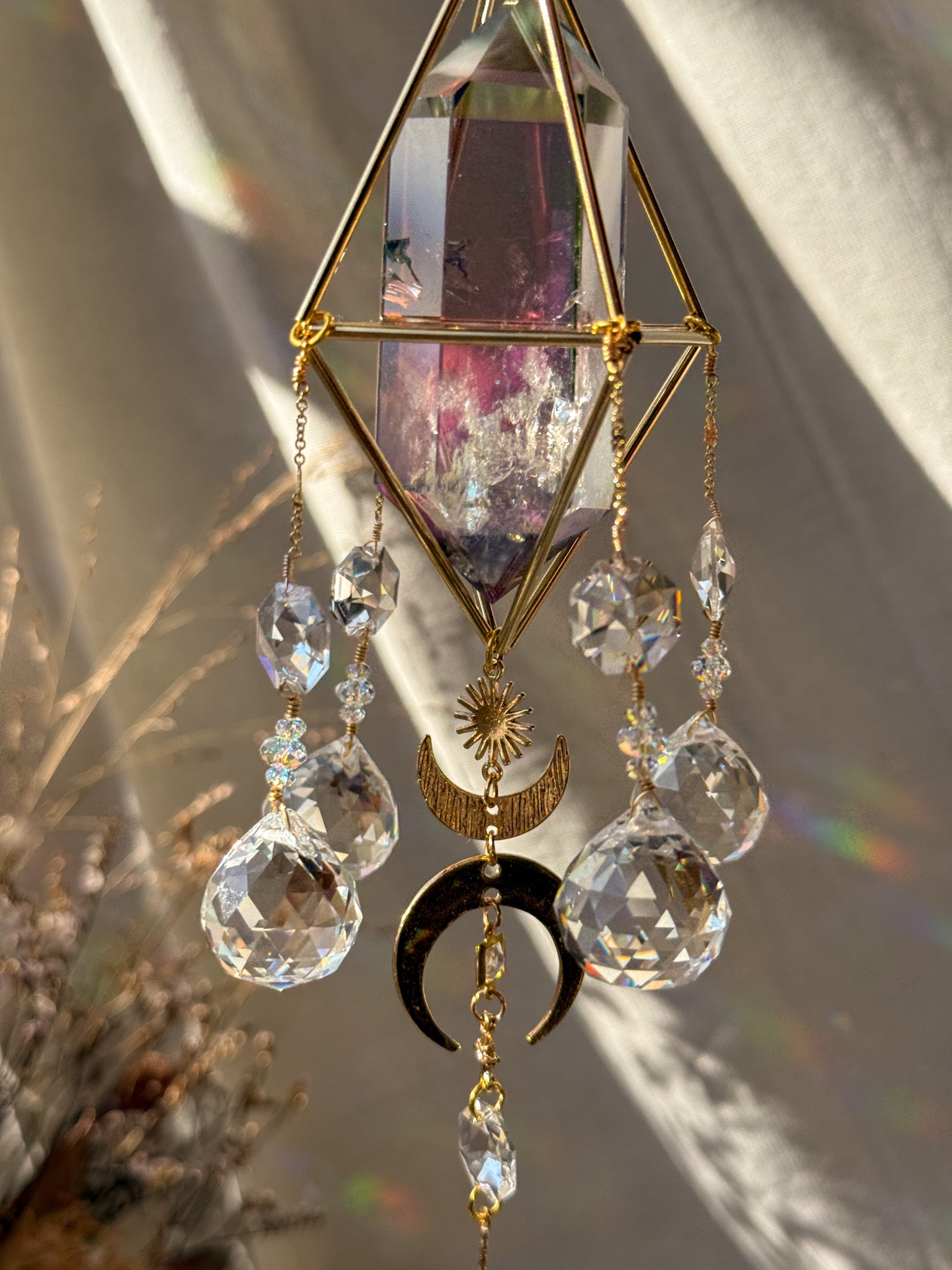 Magical Moon - Galaxy Rainbow Aura Quartz