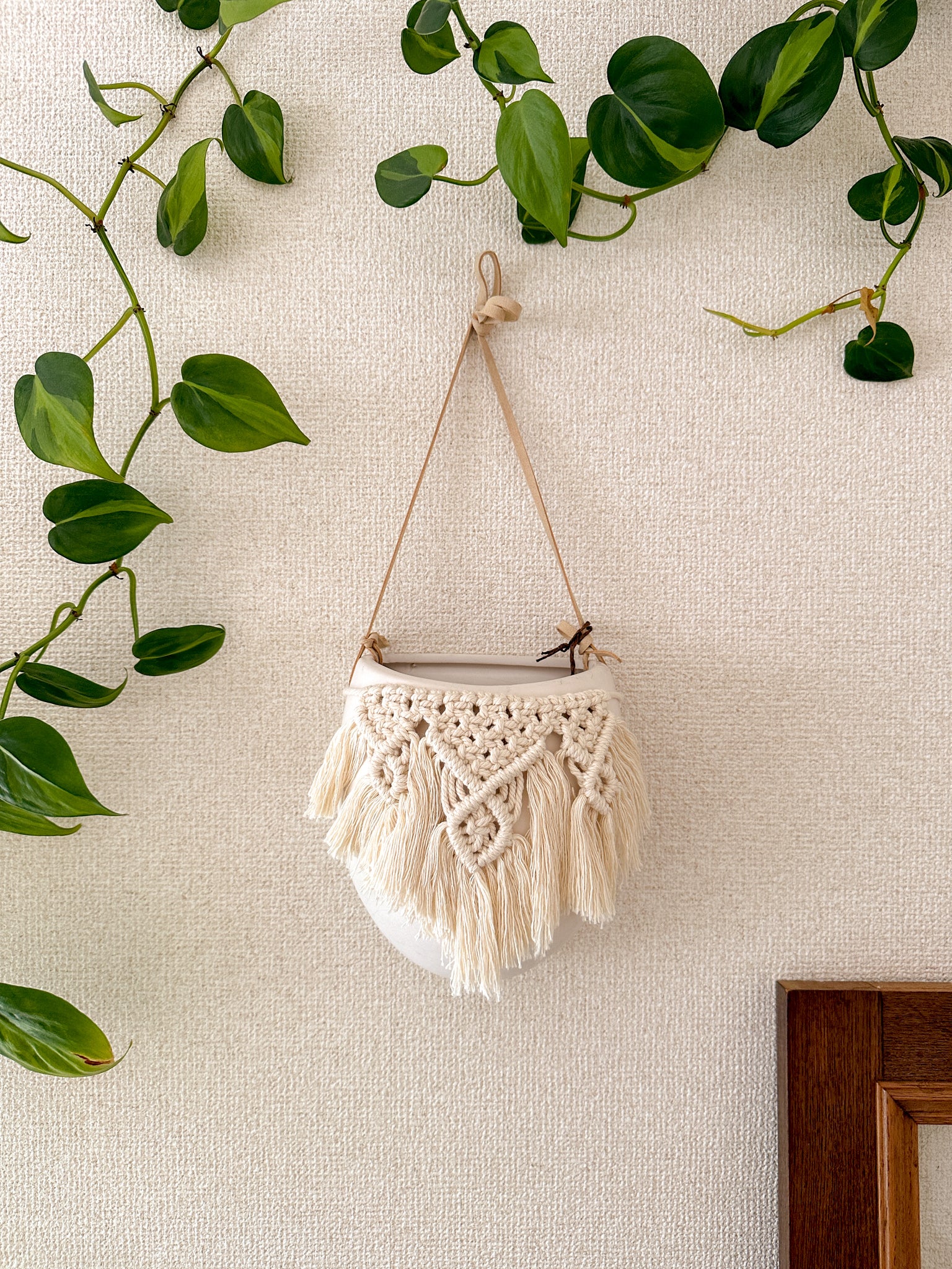 Macrame Plant Holder - ceramic