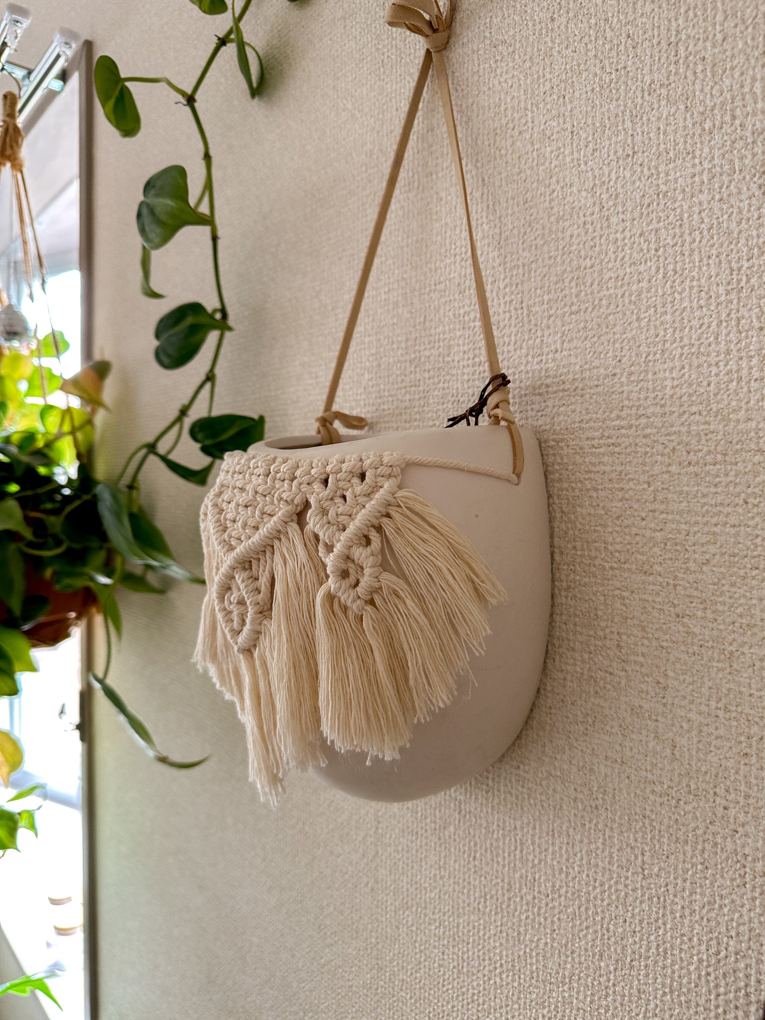 Macrame Plant Holder - ceramic