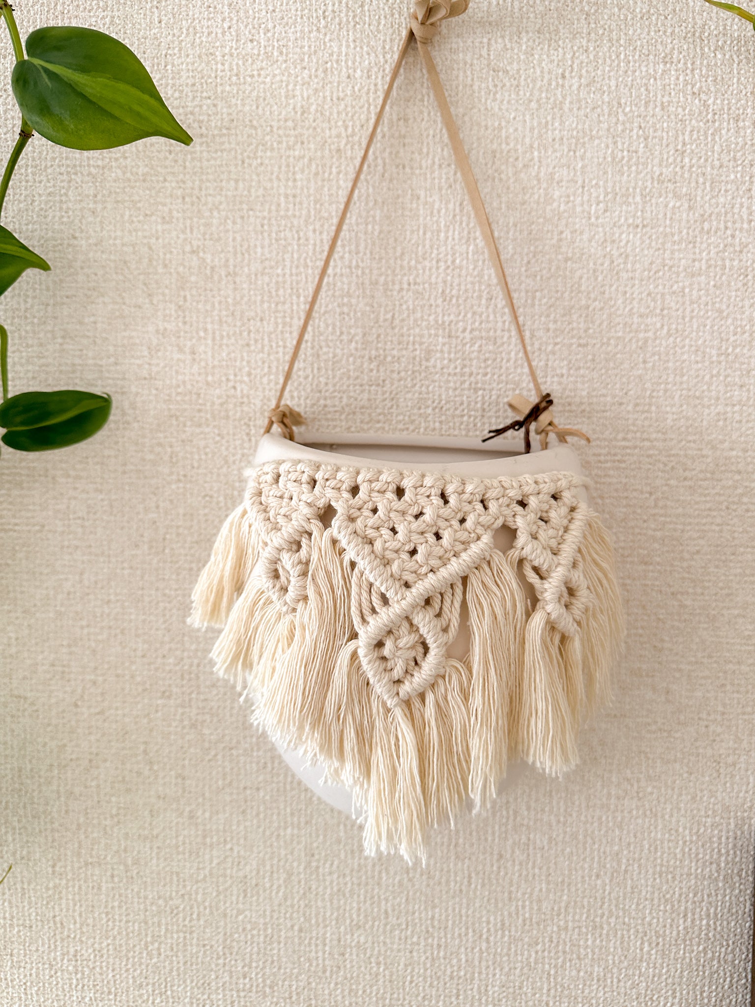 Macrame Plant Holder - ceramic