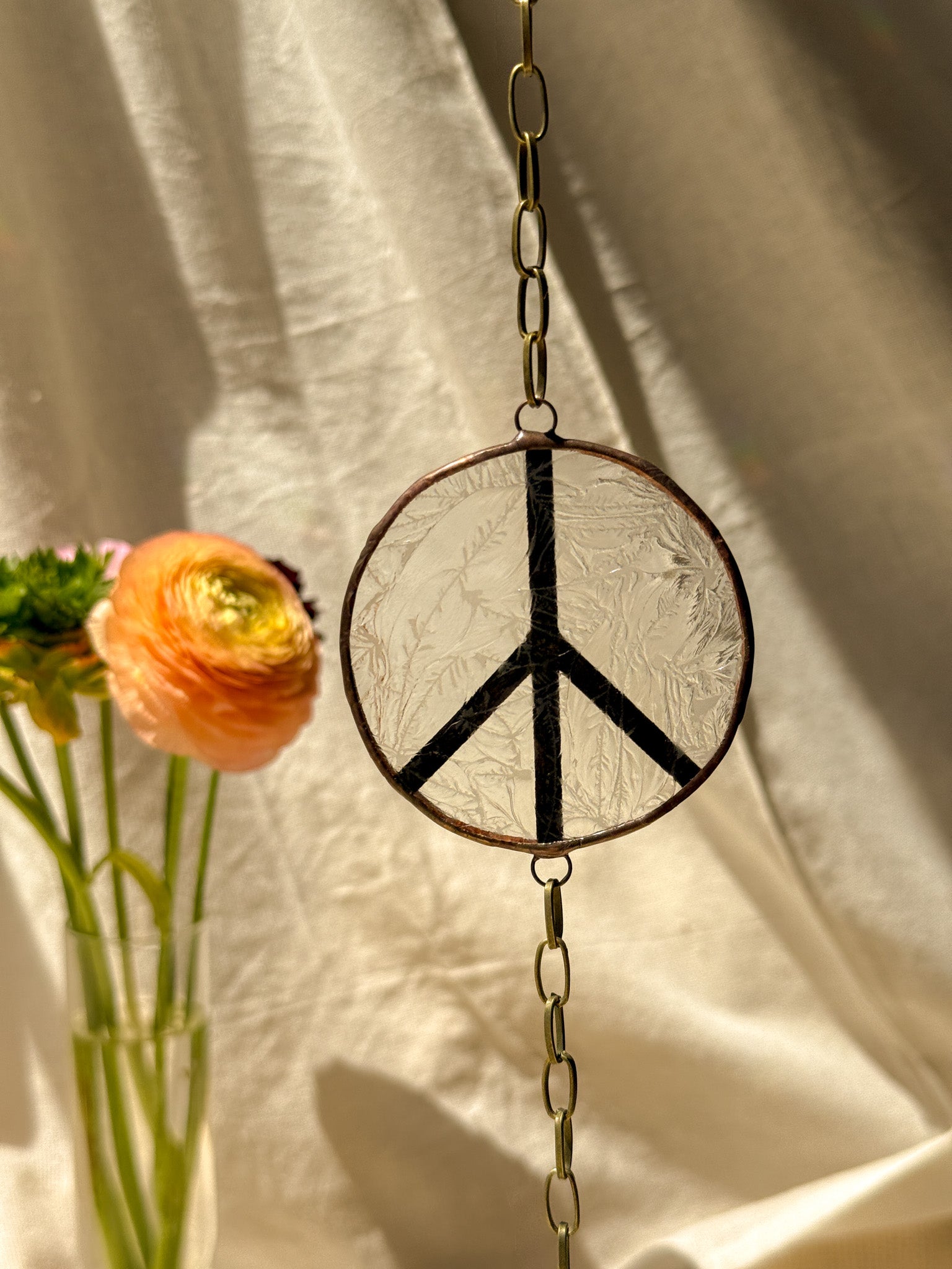 Flower peace - orange & clear quartz