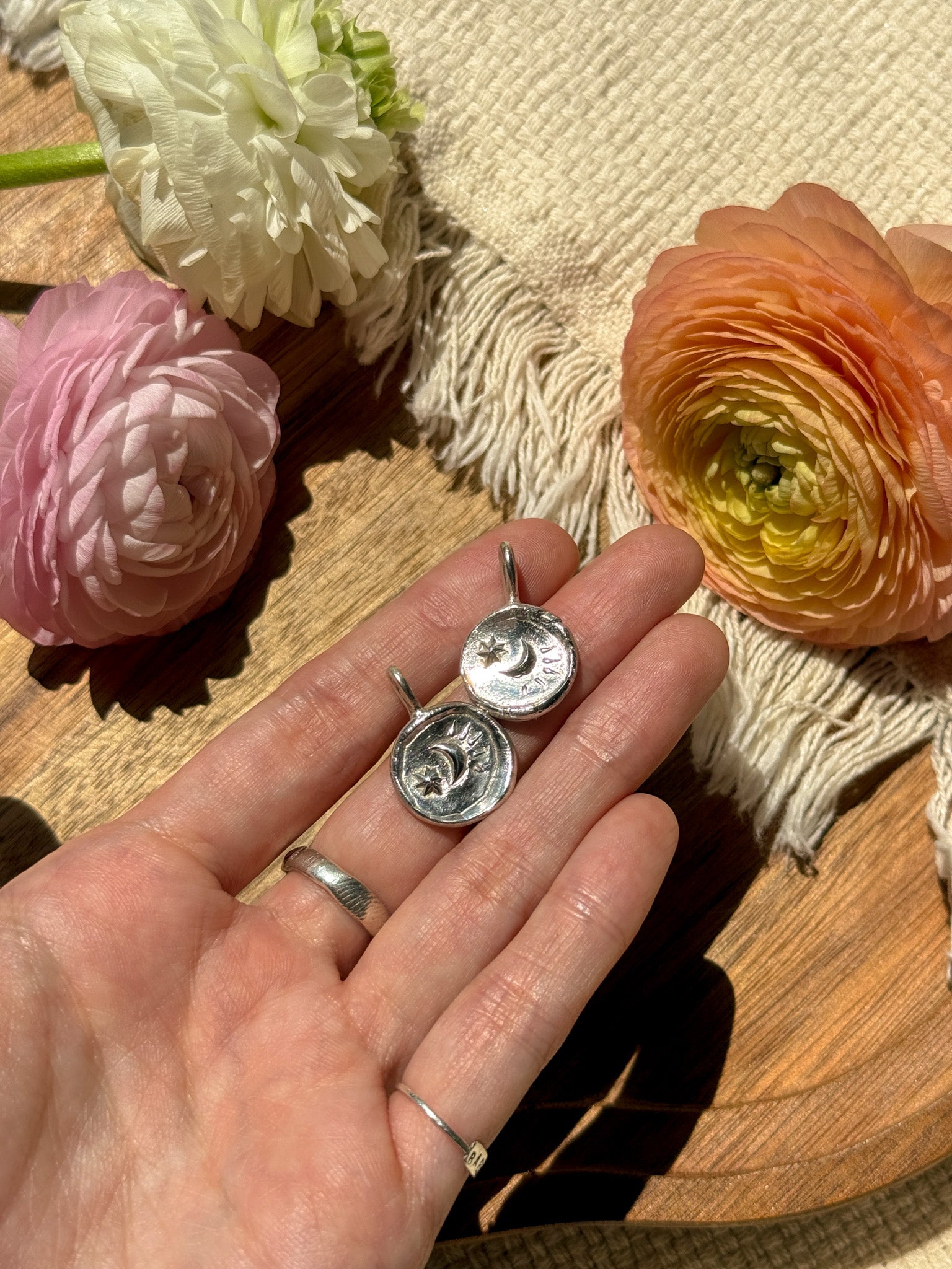Moon star Coin Pendant top - B