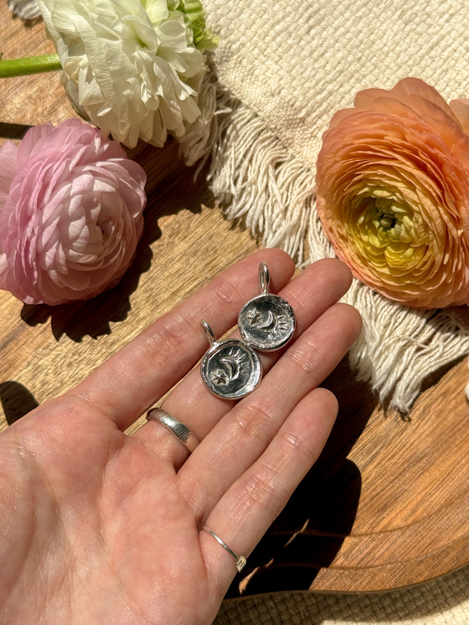 Moon star Coin Pendant top - B