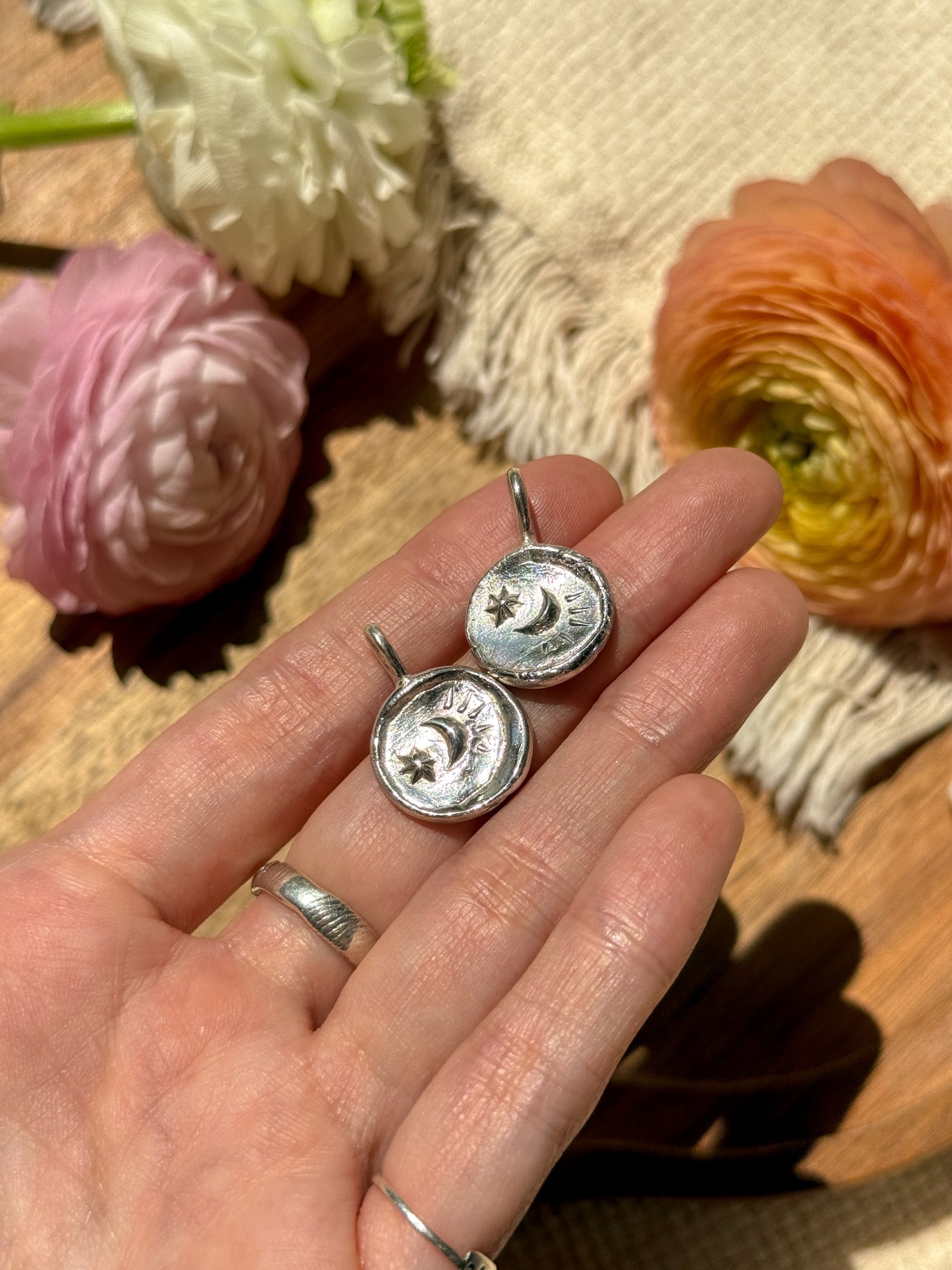 Moon star Coin Pendant top - B