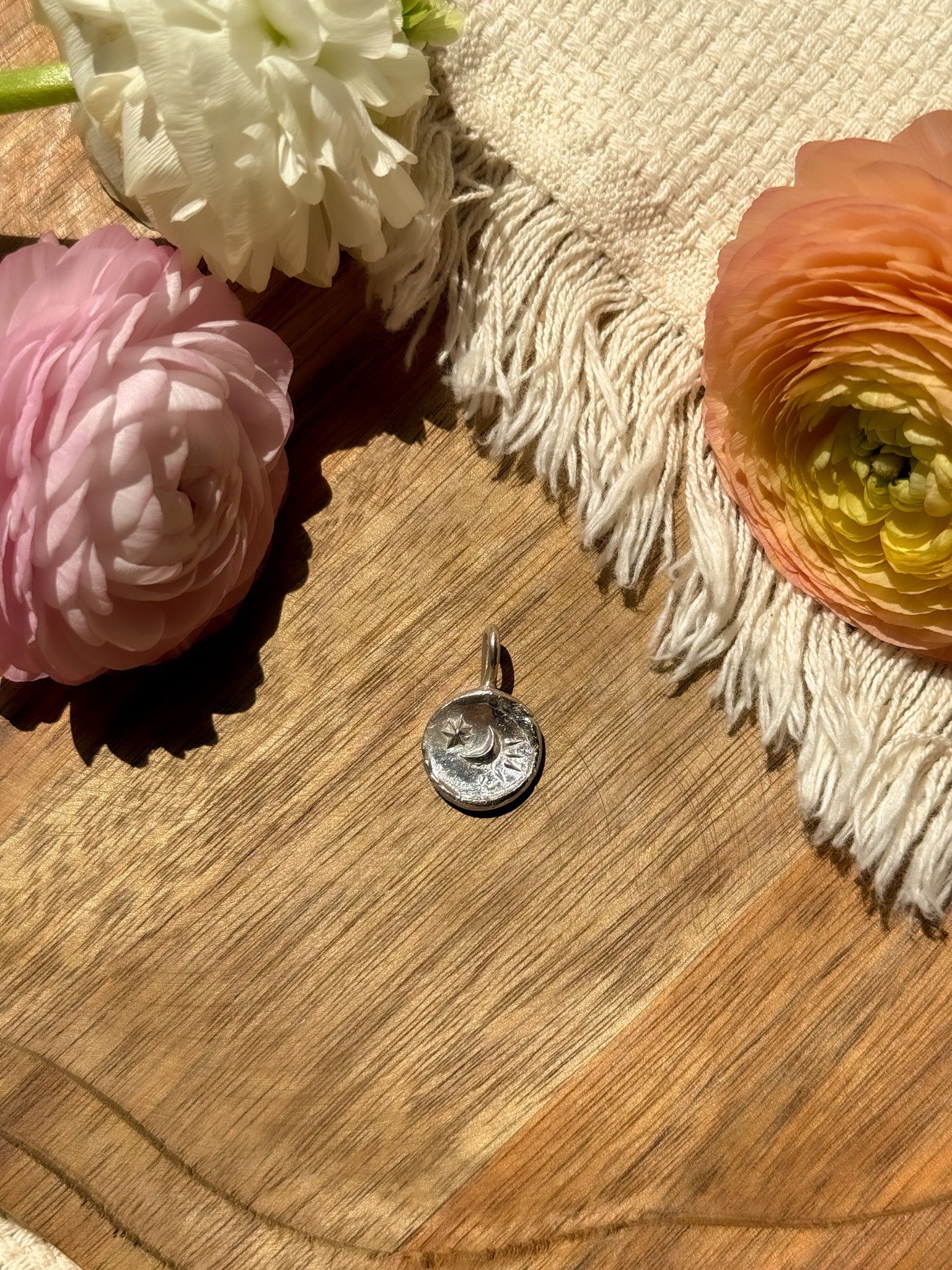 Moon star Coin Pendant top - A