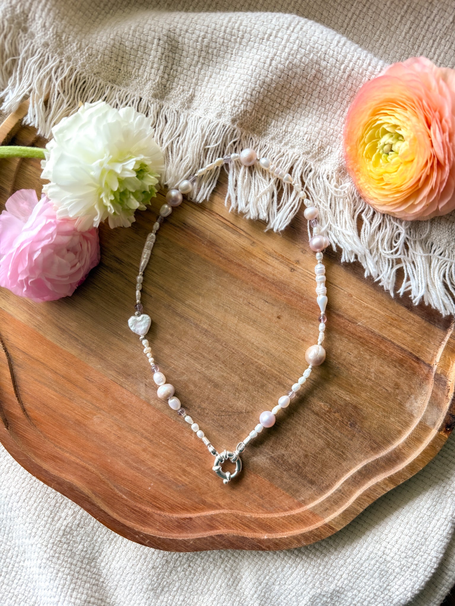Necklace - Pearl, Ametrine and Karen silver