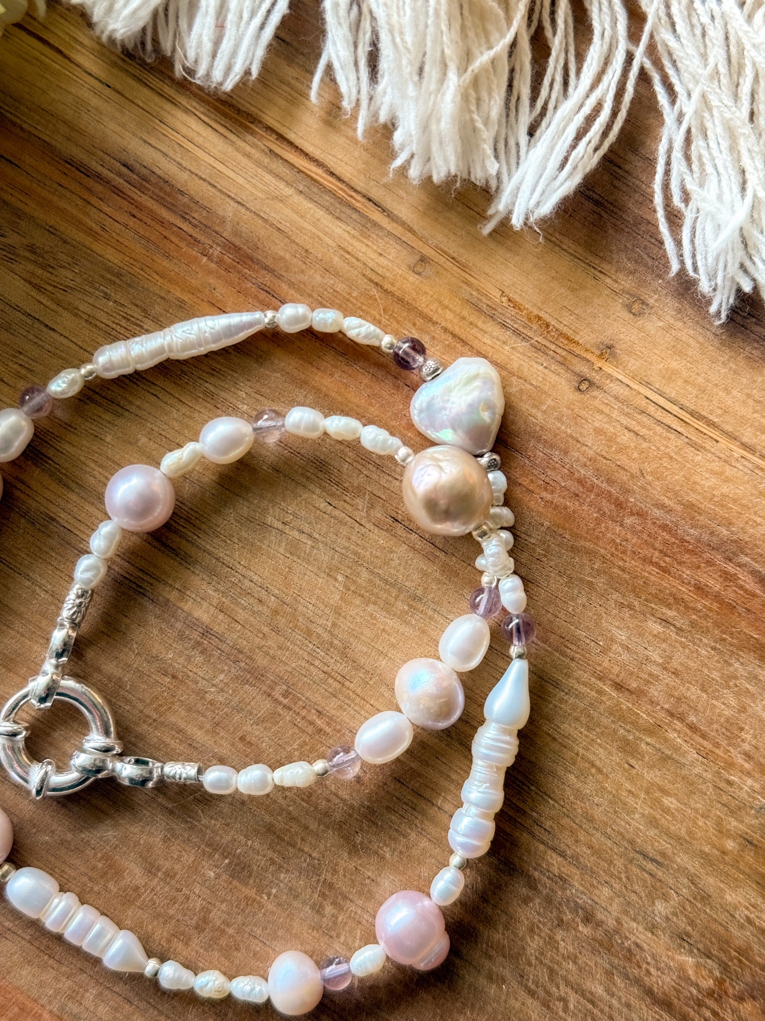 Necklace - Pearl, Ametrine and Karen silver