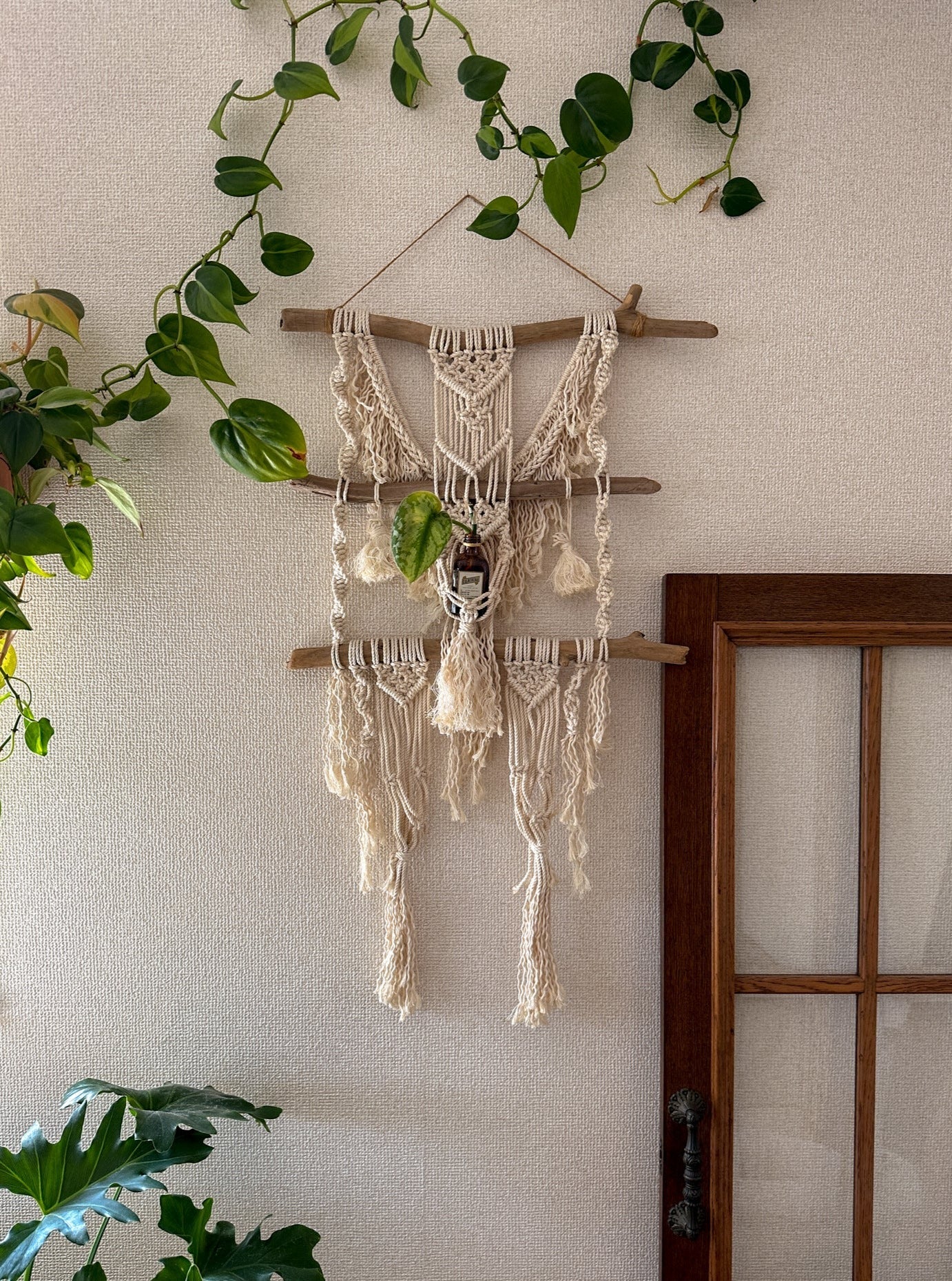 Macrame Plant holder / Tapestry - driftwood