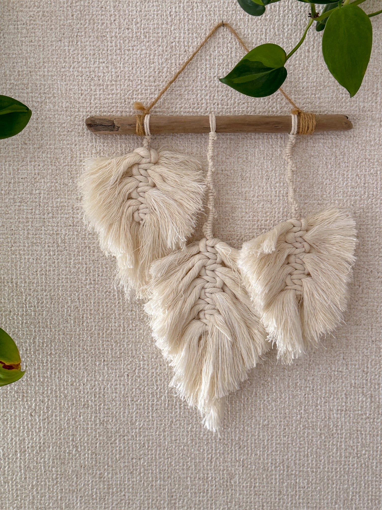 Macrame Leaves Tapestry - driftwood