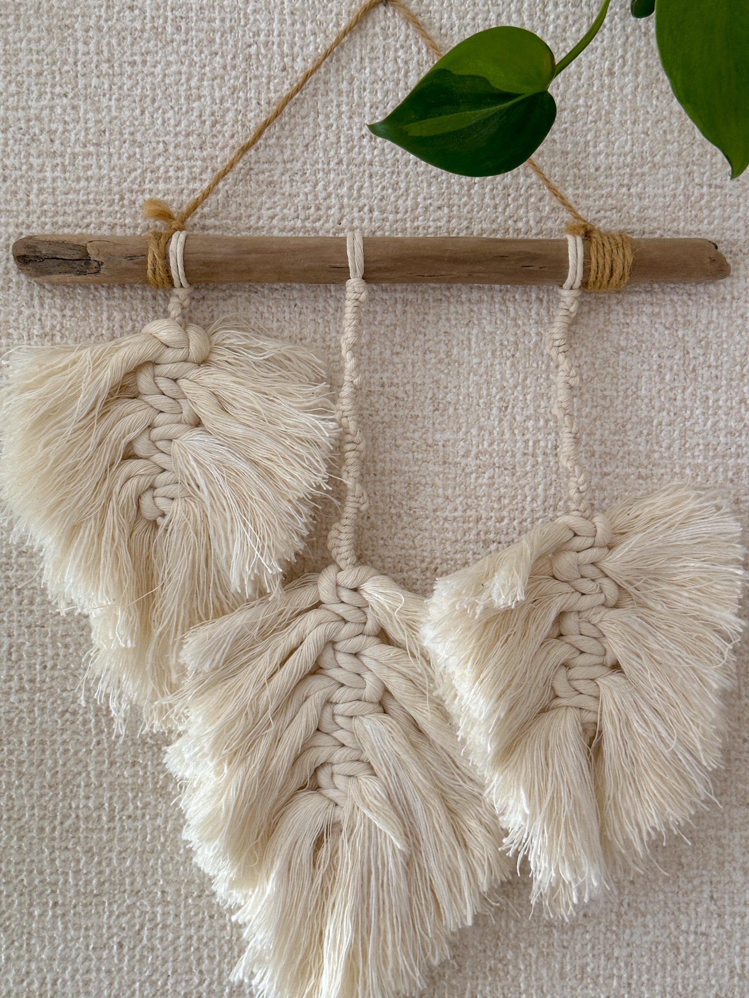 Macrame Leaves Tapestry - driftwood