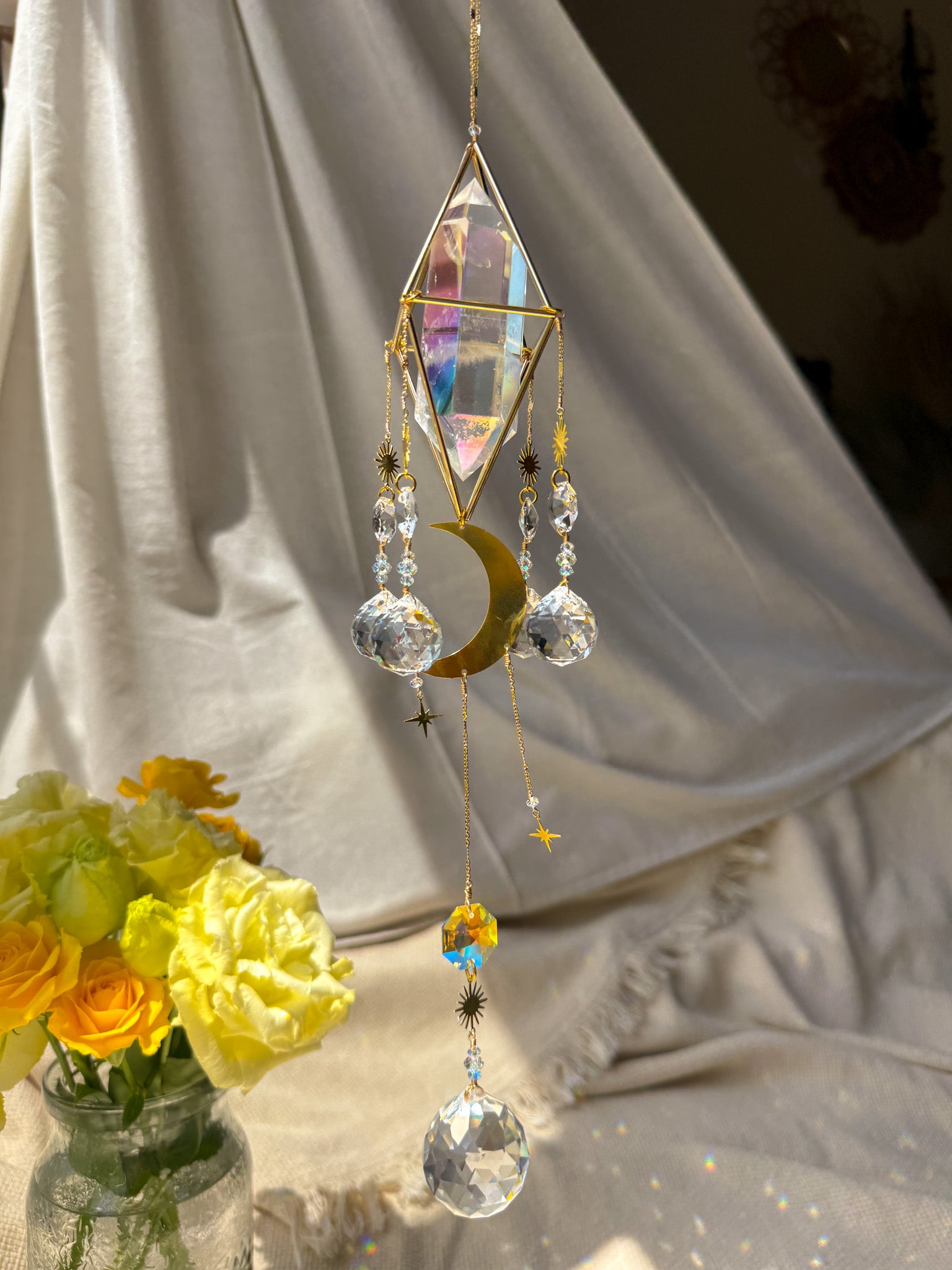 Moon Child - Rainbow Aura Quartz - daisy doe