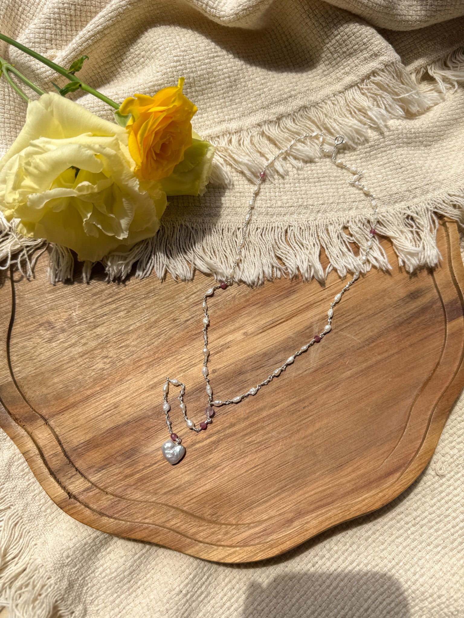 Necklace - Pearl, Clear quartz, Ametrine, Ruby and Silver925