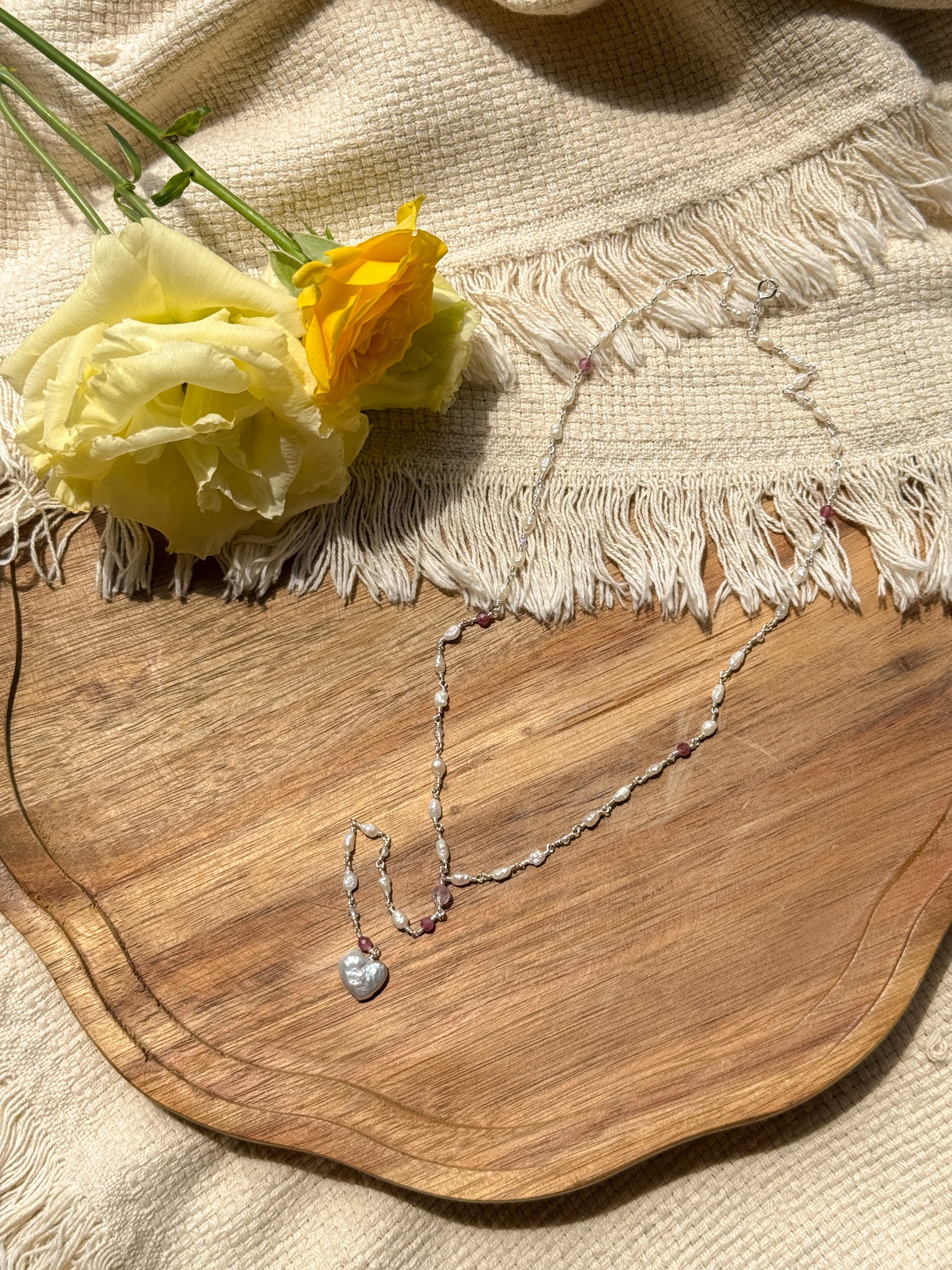 Necklace - Pearl, Clear quartz, Ametrine, Ruby and Silver925