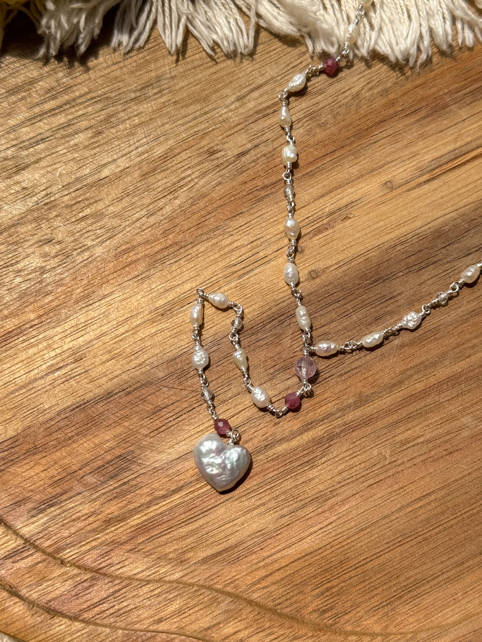 Necklace - Pearl, Clear quartz, Ametrine, Ruby and Silver925