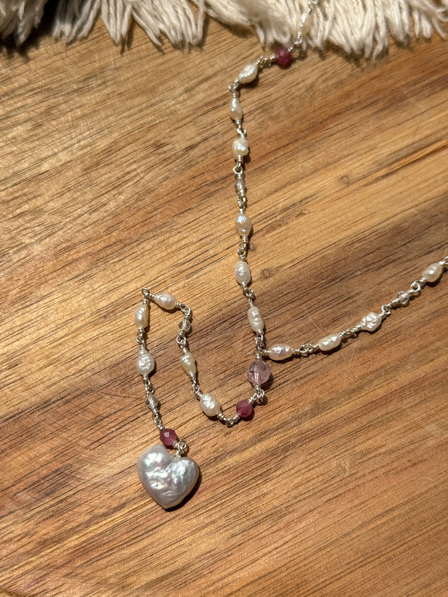 Necklace - Pearl, Clear quartz, Ametrine, Ruby and Silver925