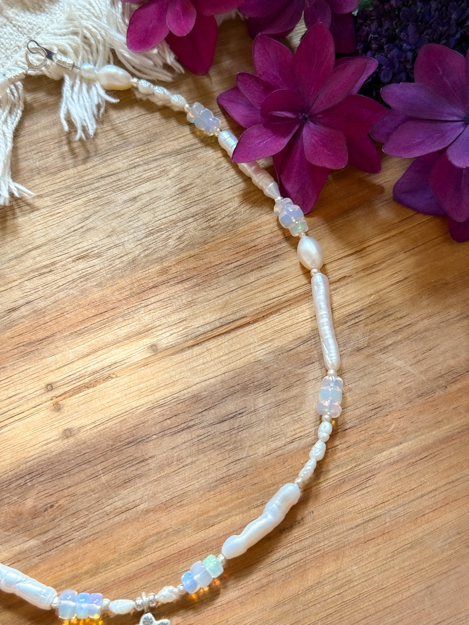 Necklace - Pearl, Opal and Karen silver