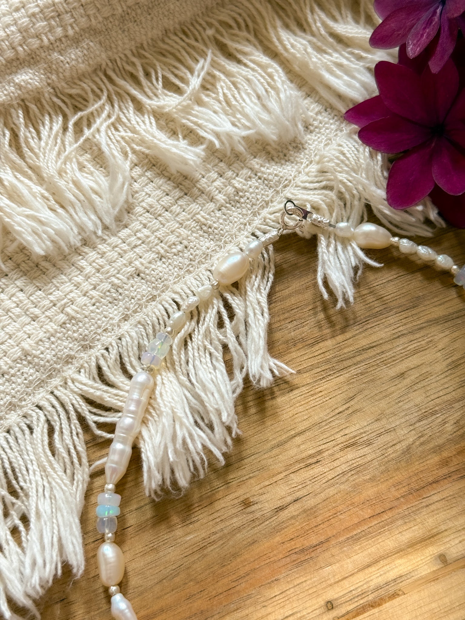 Necklace - Pearl, Opal and Karen silver