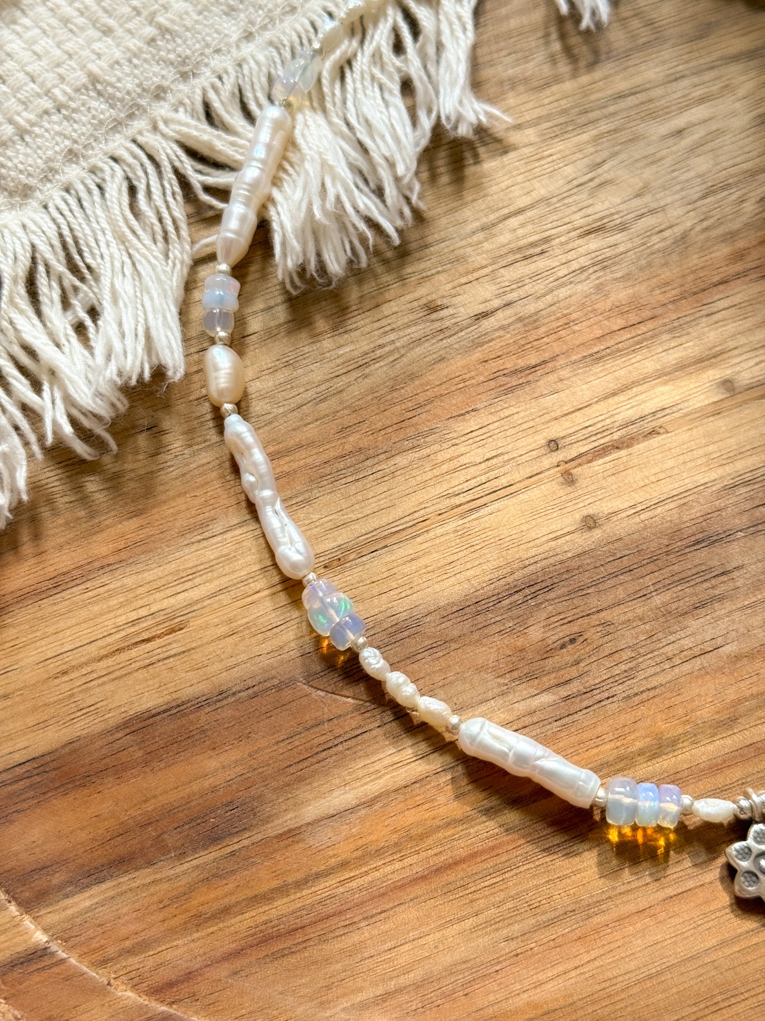 Necklace - Pearl, Opal and Karen silver