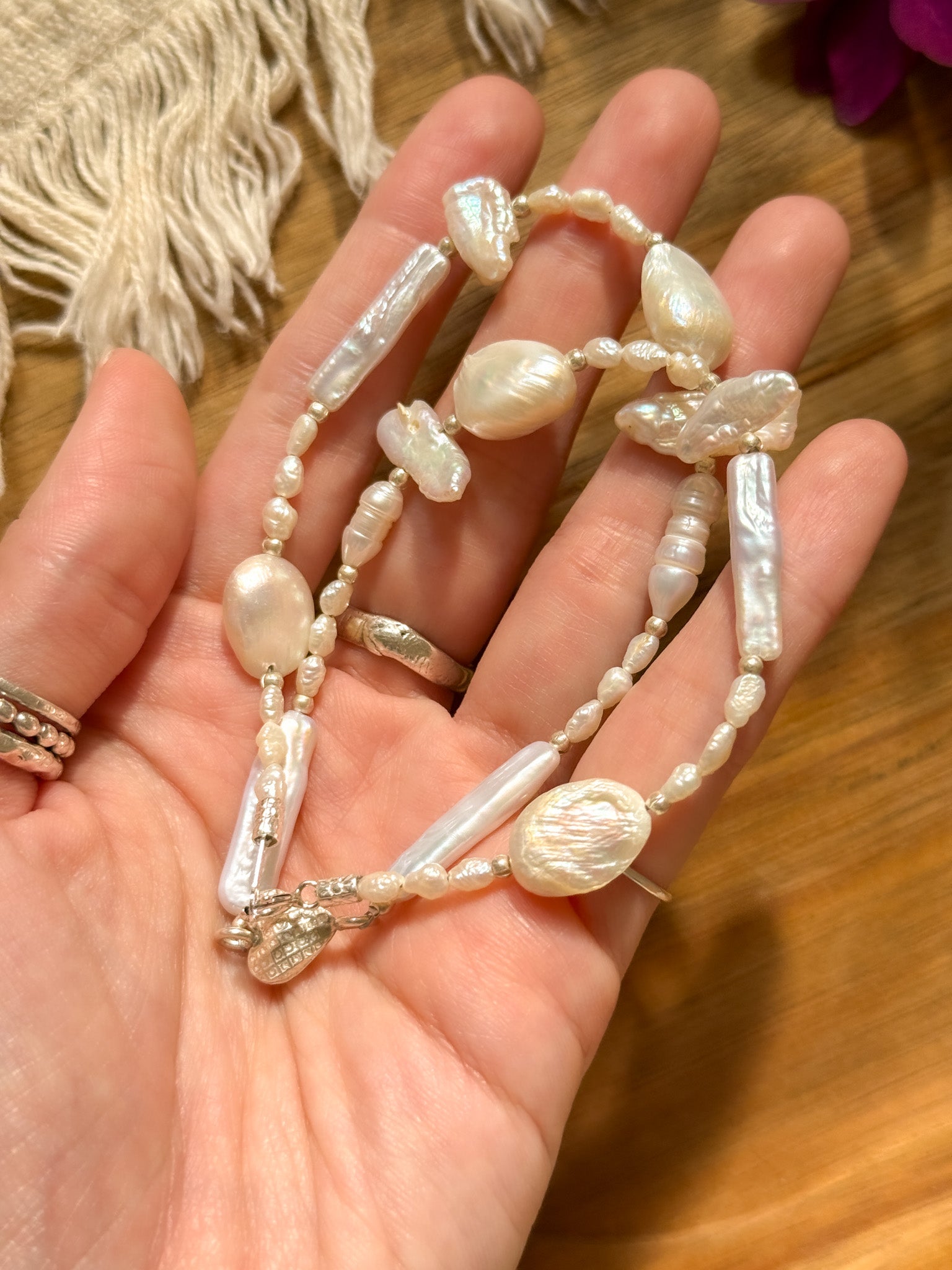 Necklace - Pearl and Karen silver