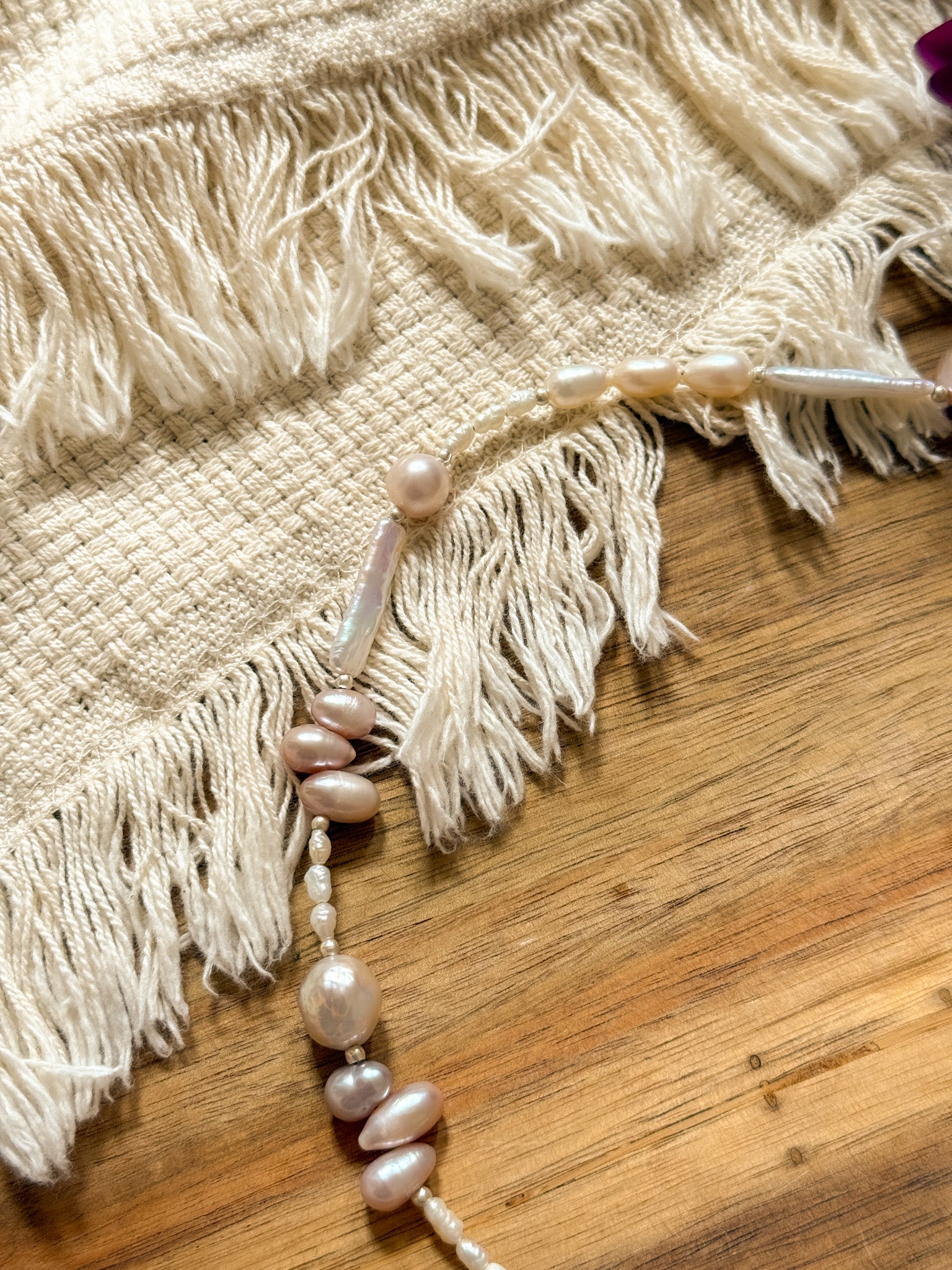 Necklace - Pearl and Karen silver /pink