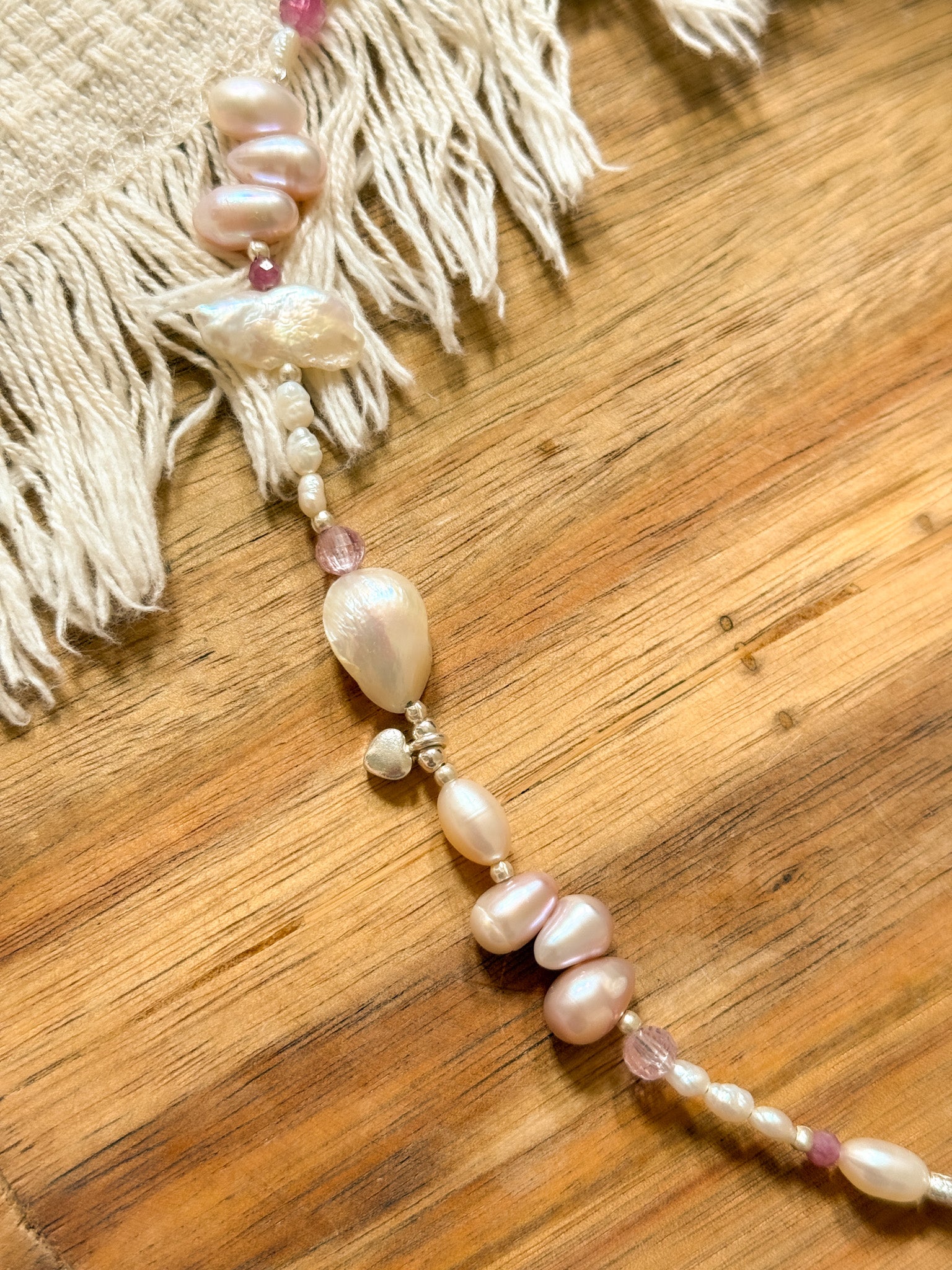 Necklace - Pearl, Clear quartz, Ametrine, Ruby and Karen Silver