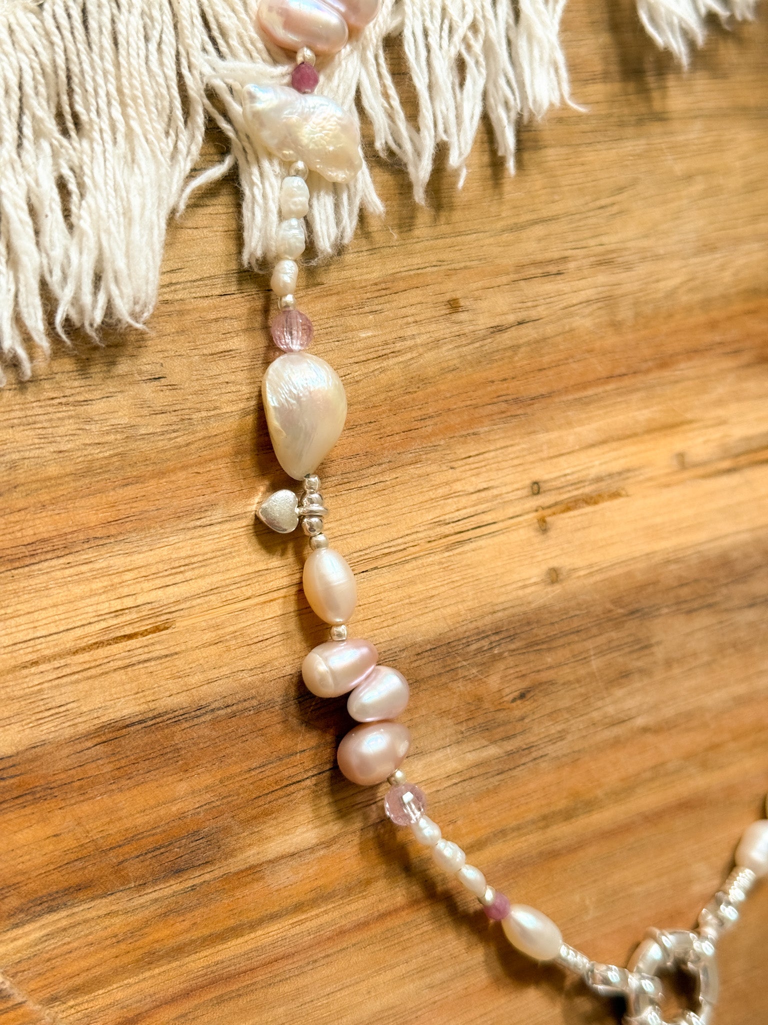 Necklace - Pearl, Clear quartz, Ametrine, Ruby and Karen Silver