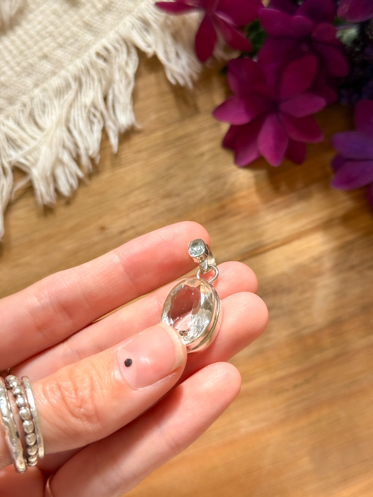 Clear Quartz Pendant Top 【Imported】