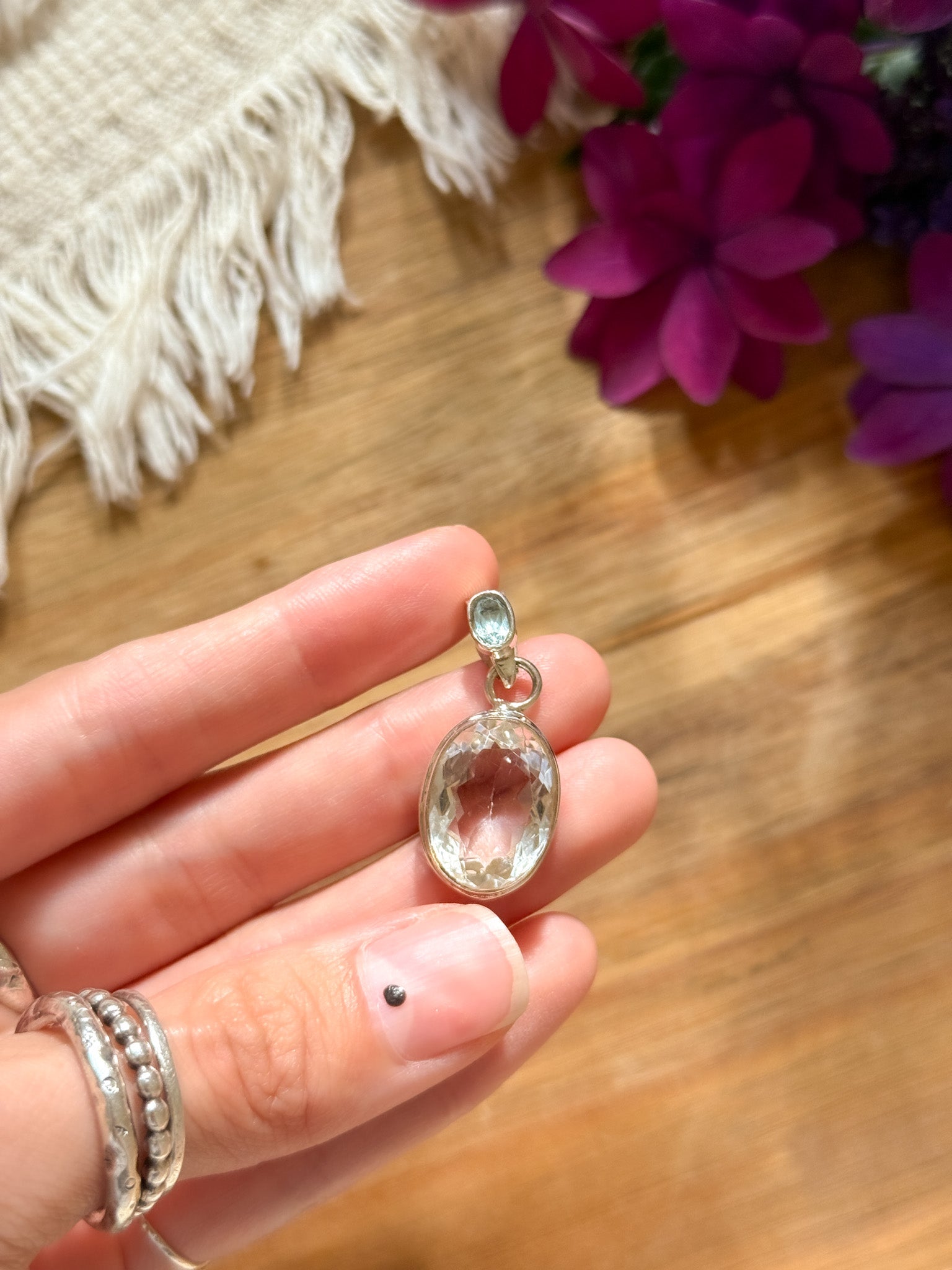 Clear Quartz Pendant Top 【Imported】