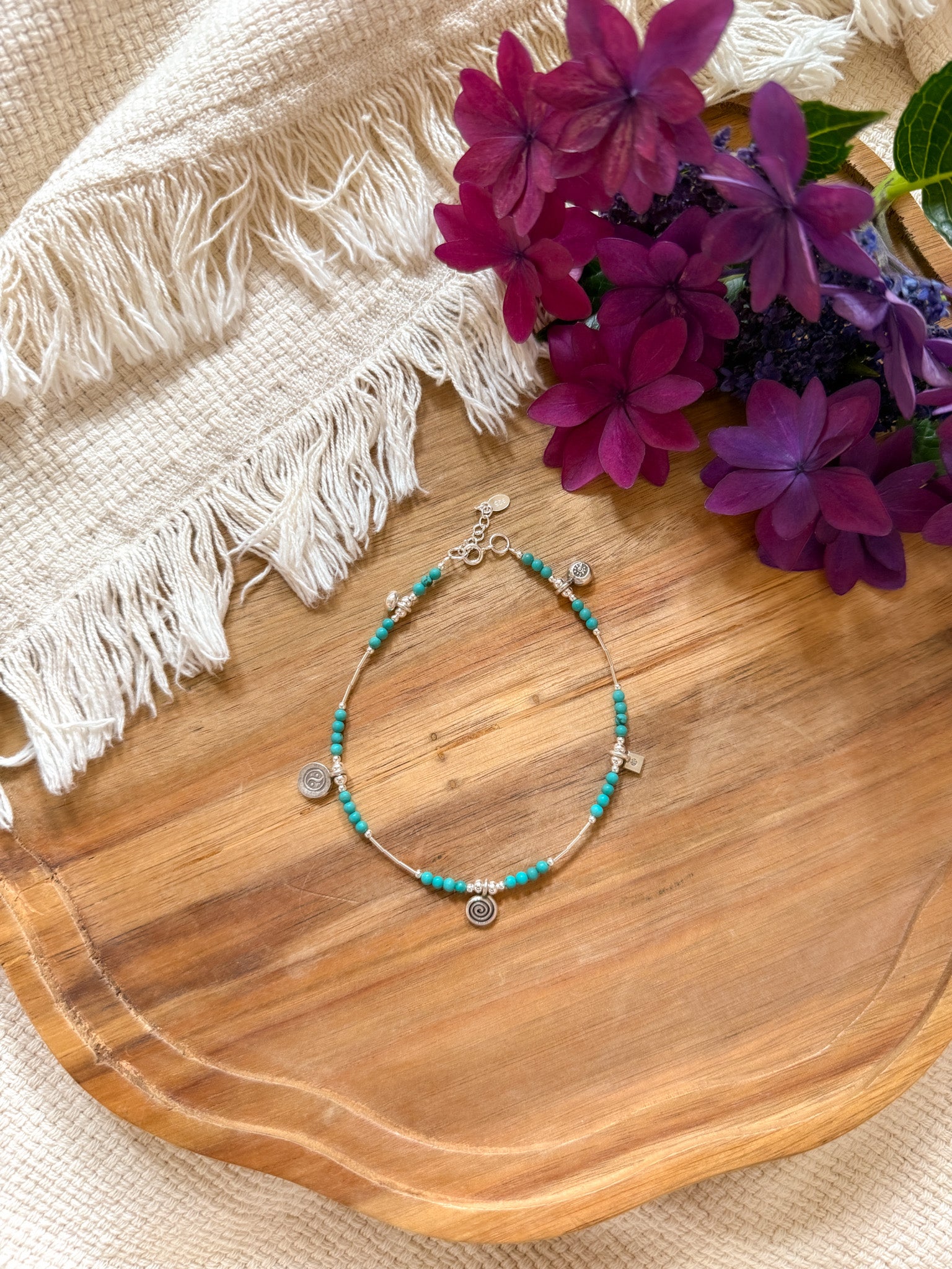 Anklet - Turquoise and Karen Silver 【Imported】