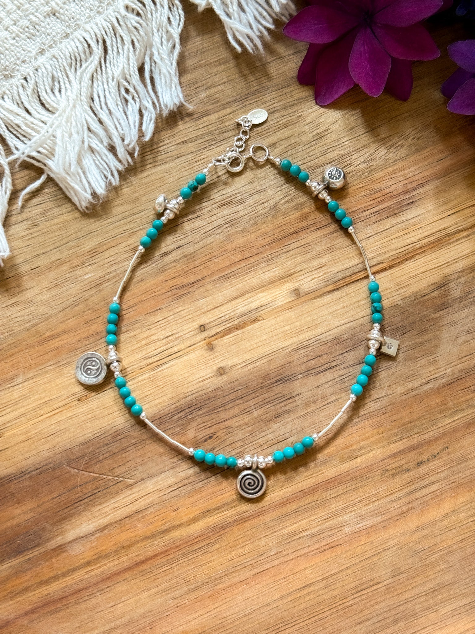 Anklet - Turquoise and Karen Silver 【Imported】
