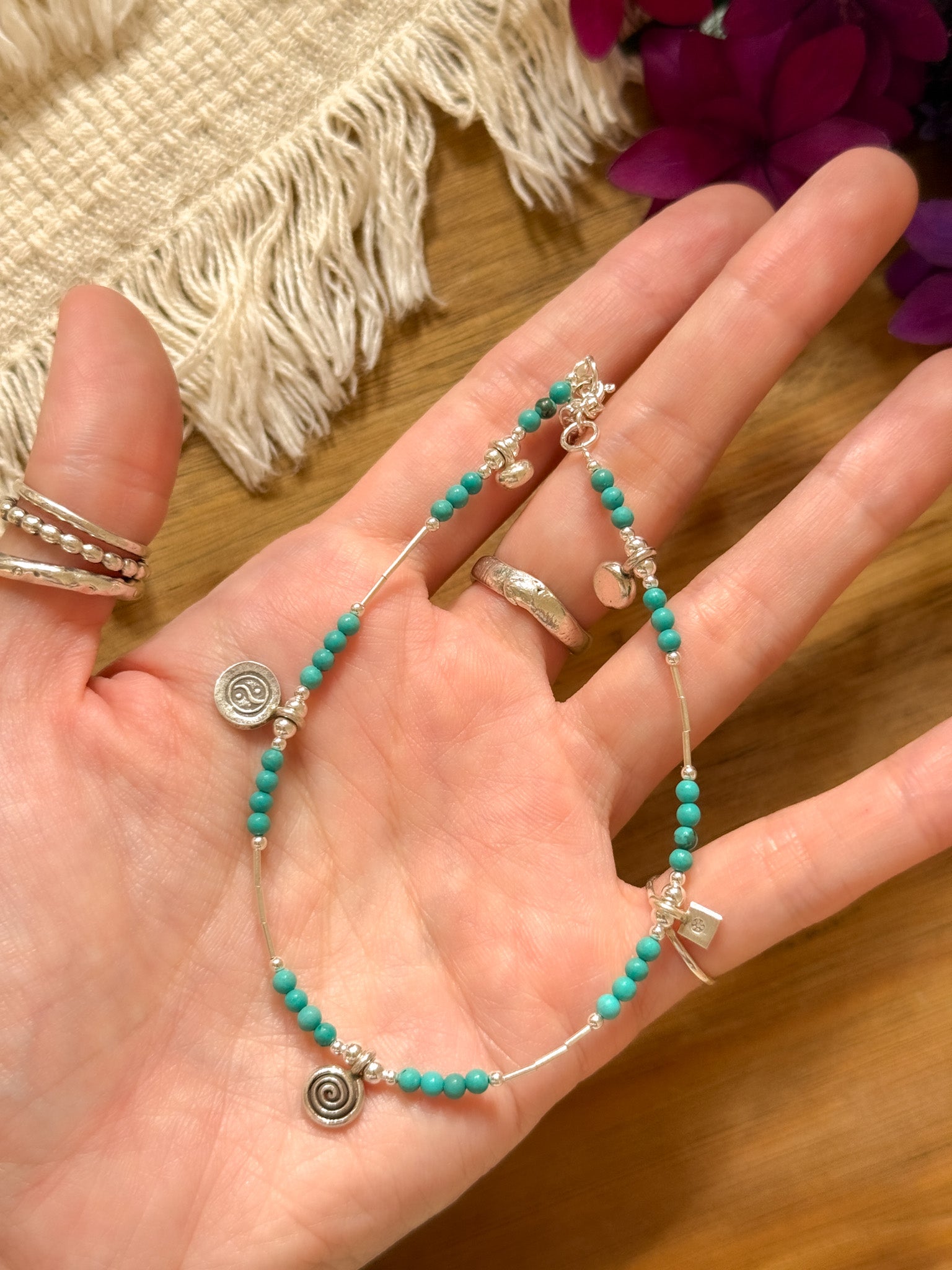 Anklet - Turquoise and Karen Silver 【Imported】