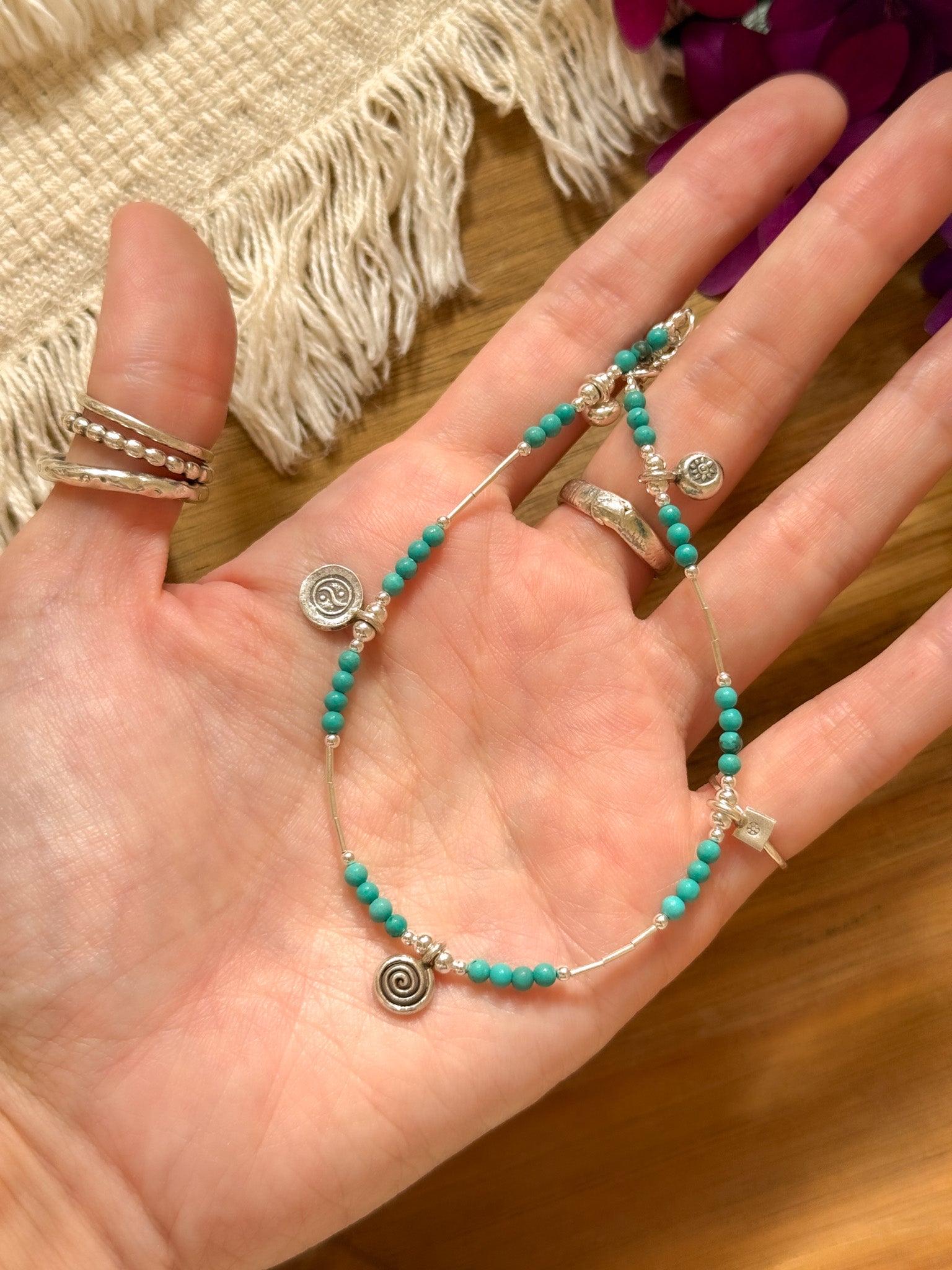 Anklet - Turquoise and Karen Silver 【Imported】