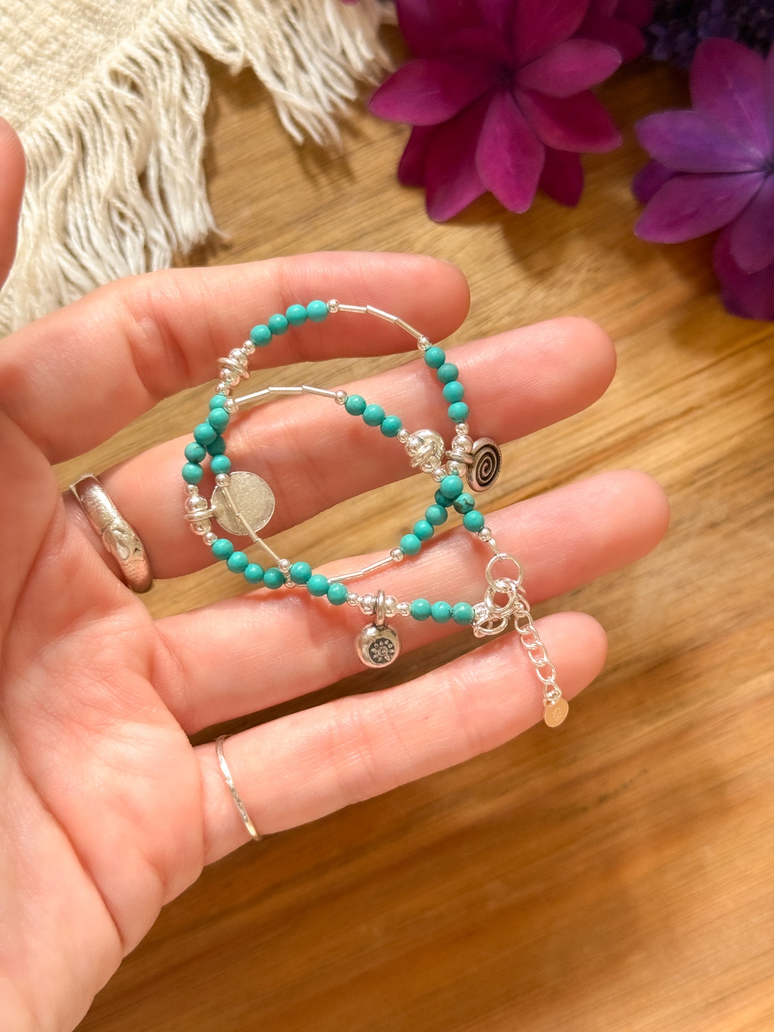Anklet - Turquoise and Karen Silver 【Imported】