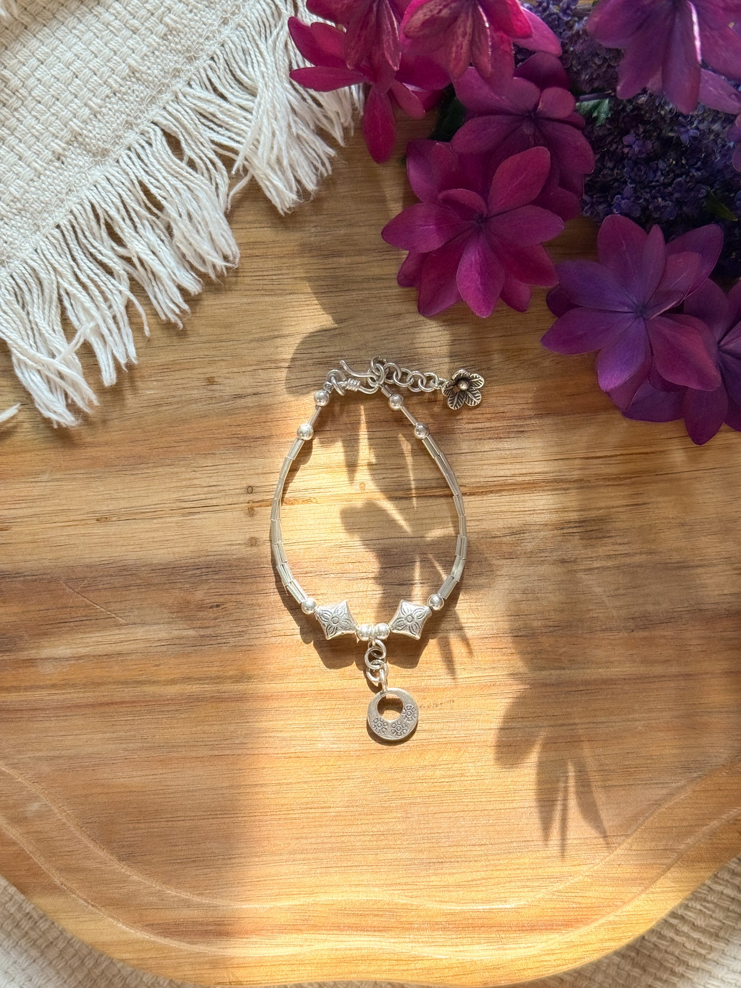 Karen Silver Bracelet - Nature 【Imported】 - daisy doe