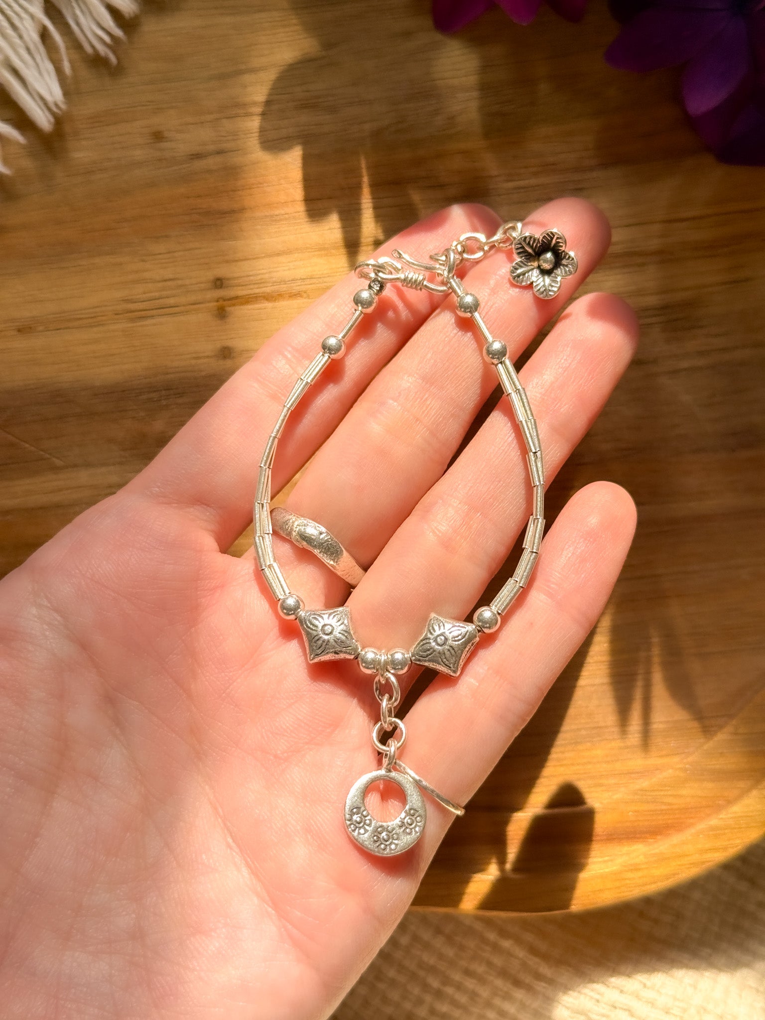 Karen Silver Bracelet - Nature 【Imported】