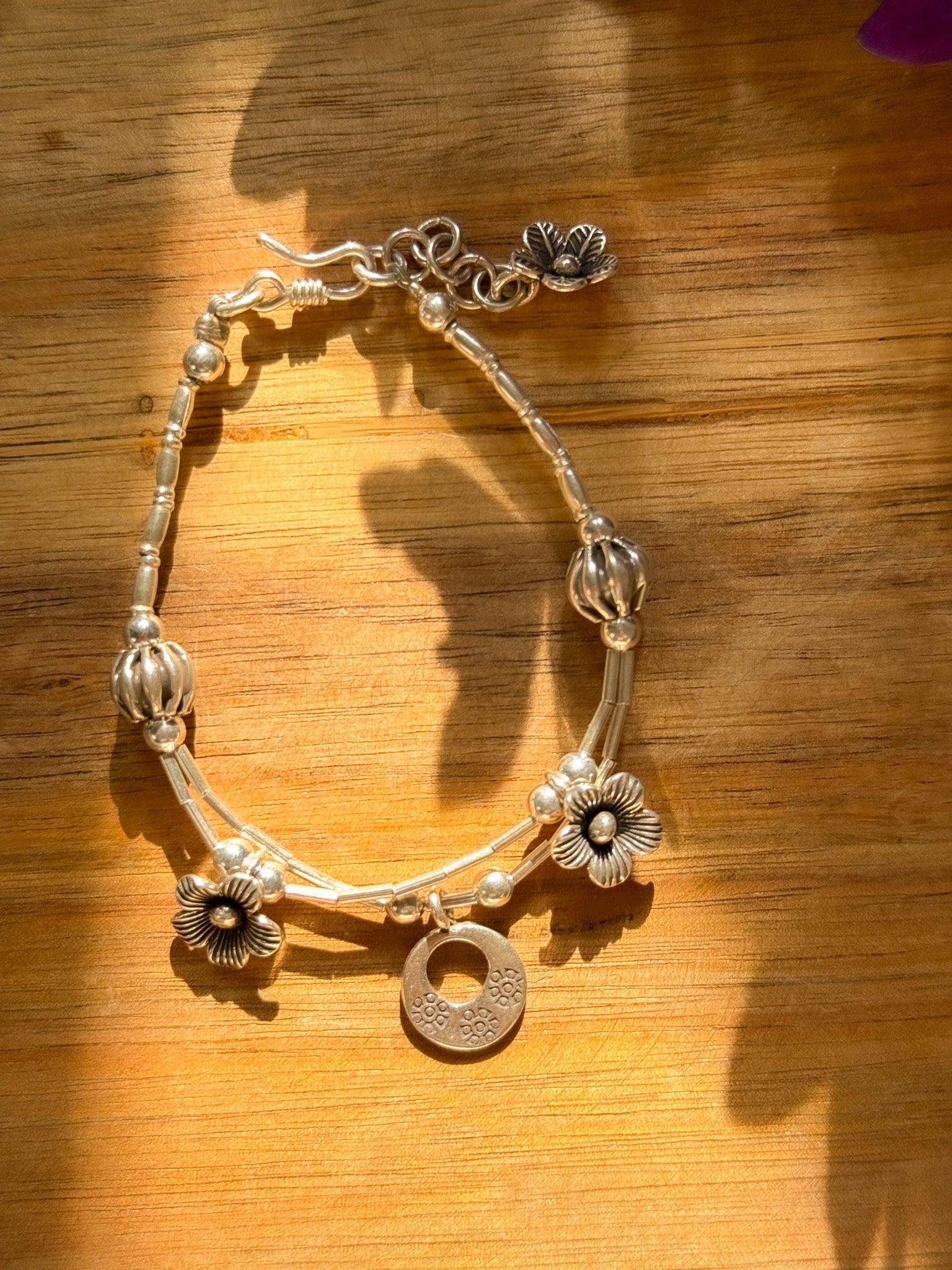 Karen Silver Bracelet - Flower 【Imported】