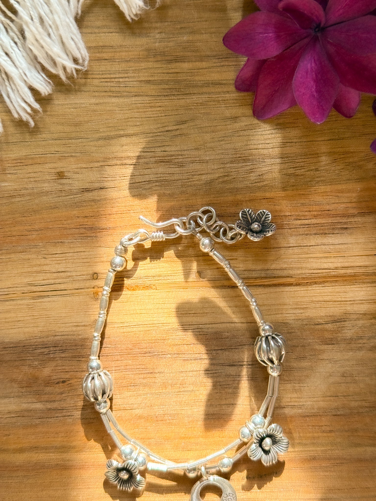 Karen Silver Bracelet - Flower 【Imported】