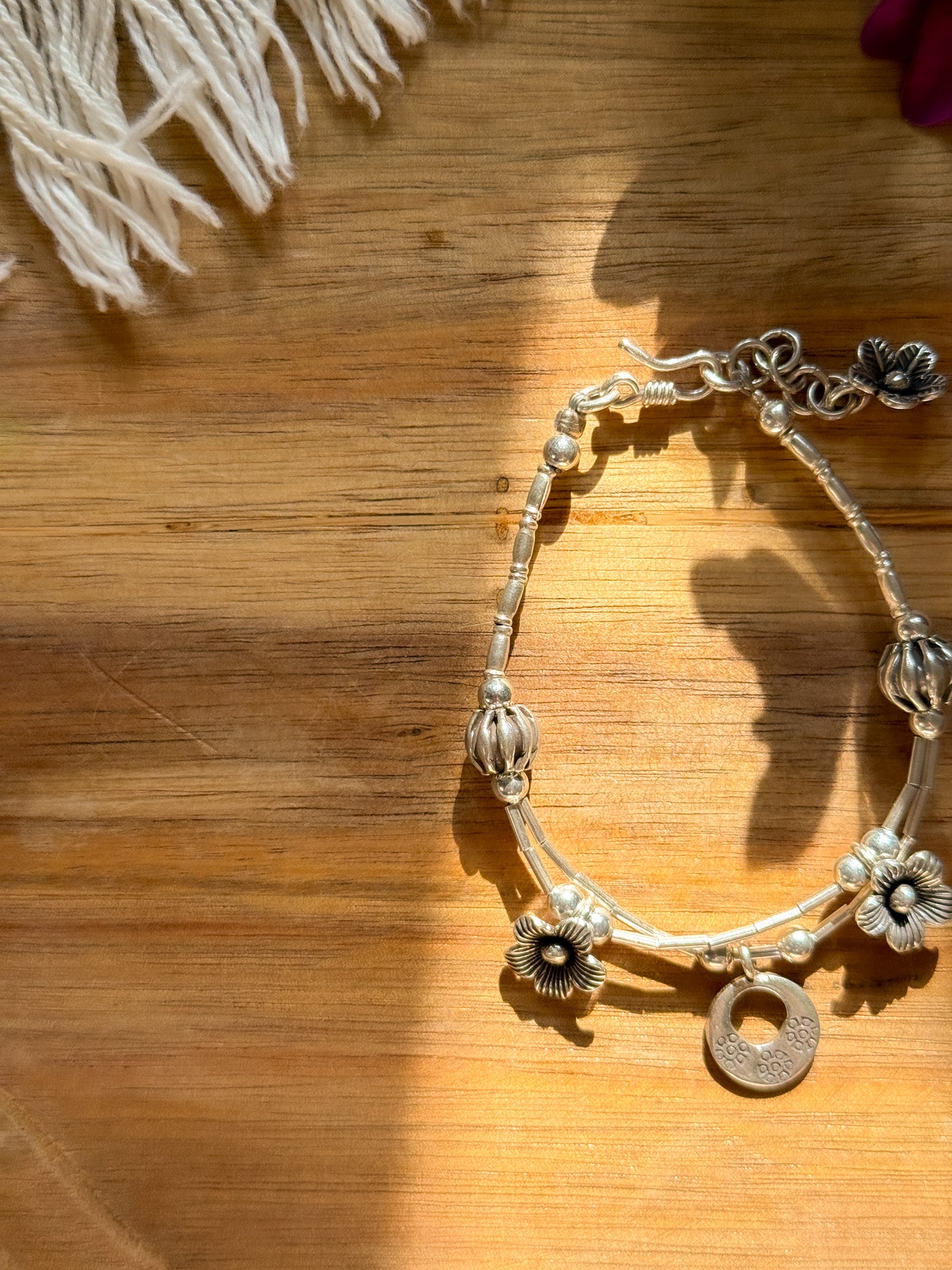 Karen Silver Bracelet - Flower 【Imported】