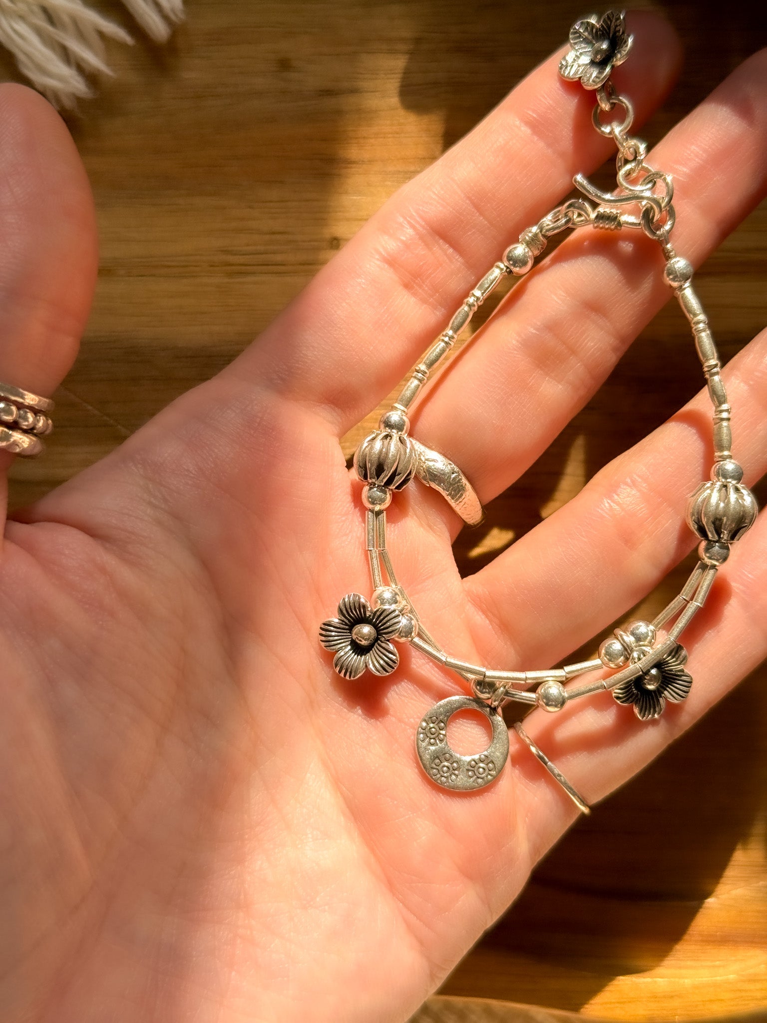 Karen Silver Bracelet - Flower 【Imported】