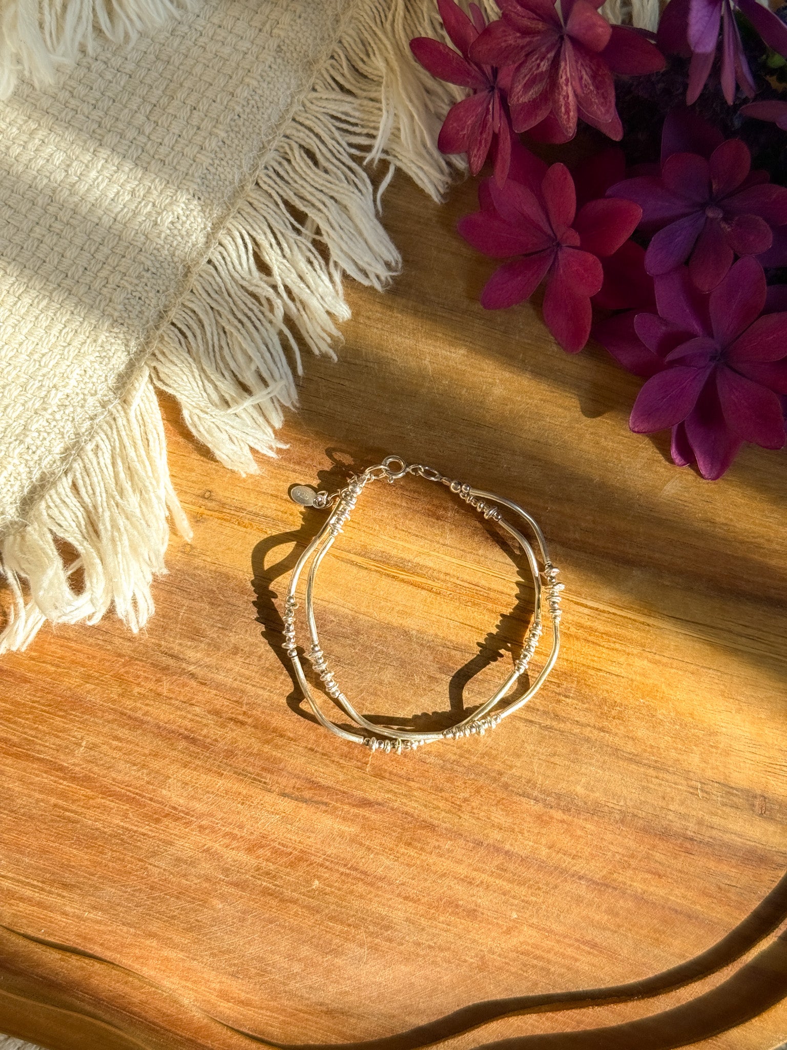 ［a-BL201] Karen Silver Bracelet 17cm a-BL201] Karen Silver Bracelet 17cm Heishi Silver Bracelet