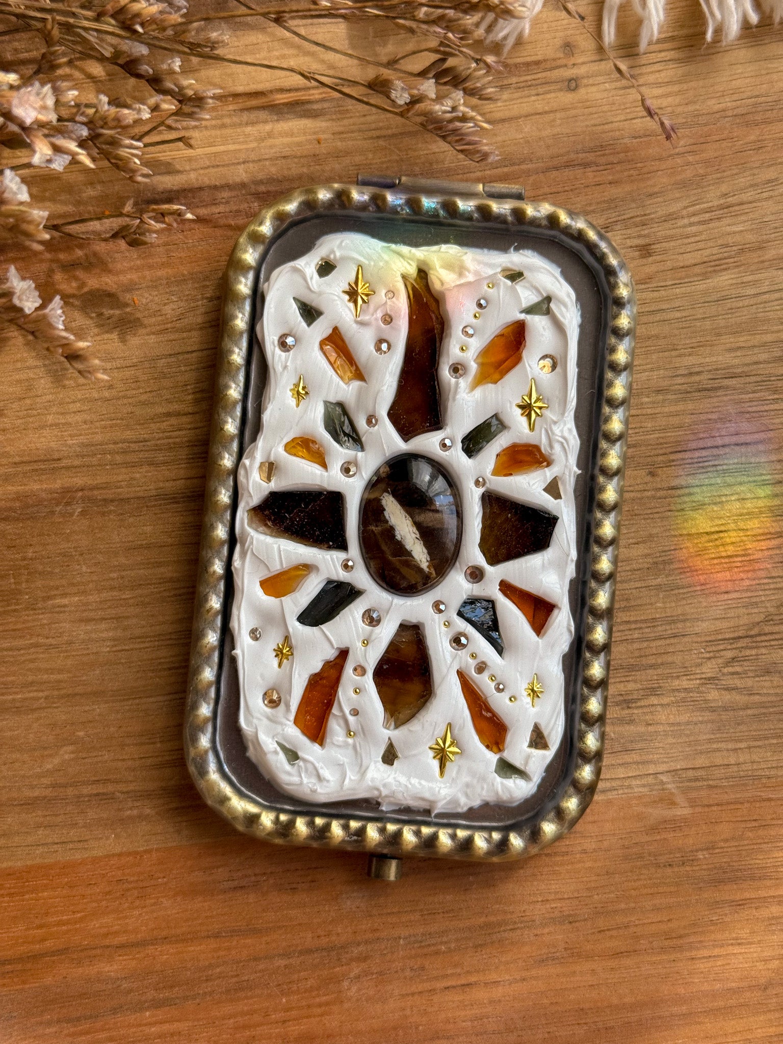 Upcycle glass mirror - Antique Gold  A - Jasper