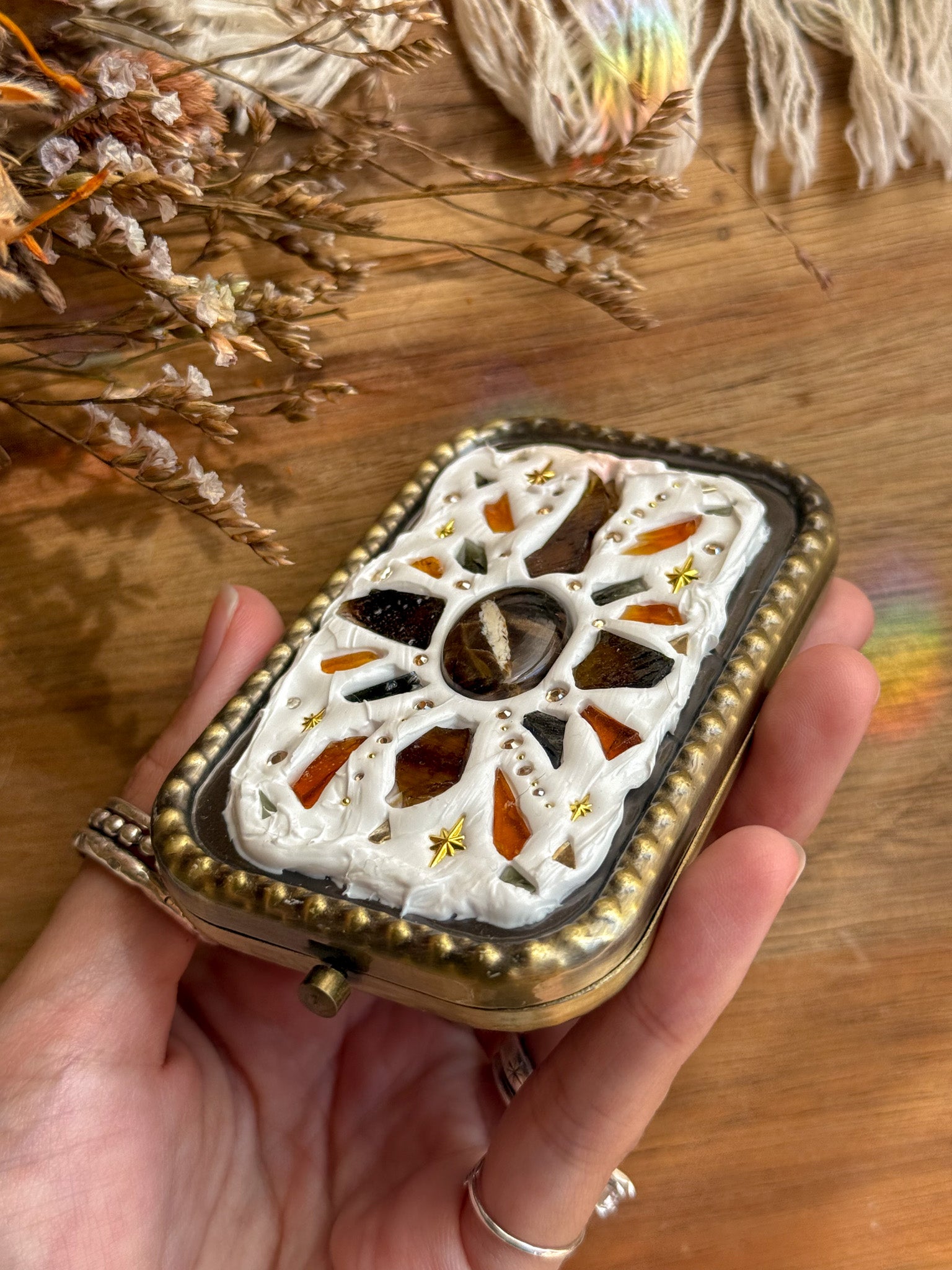 Upcycle glass mirror - Antique Gold  A - Jasper