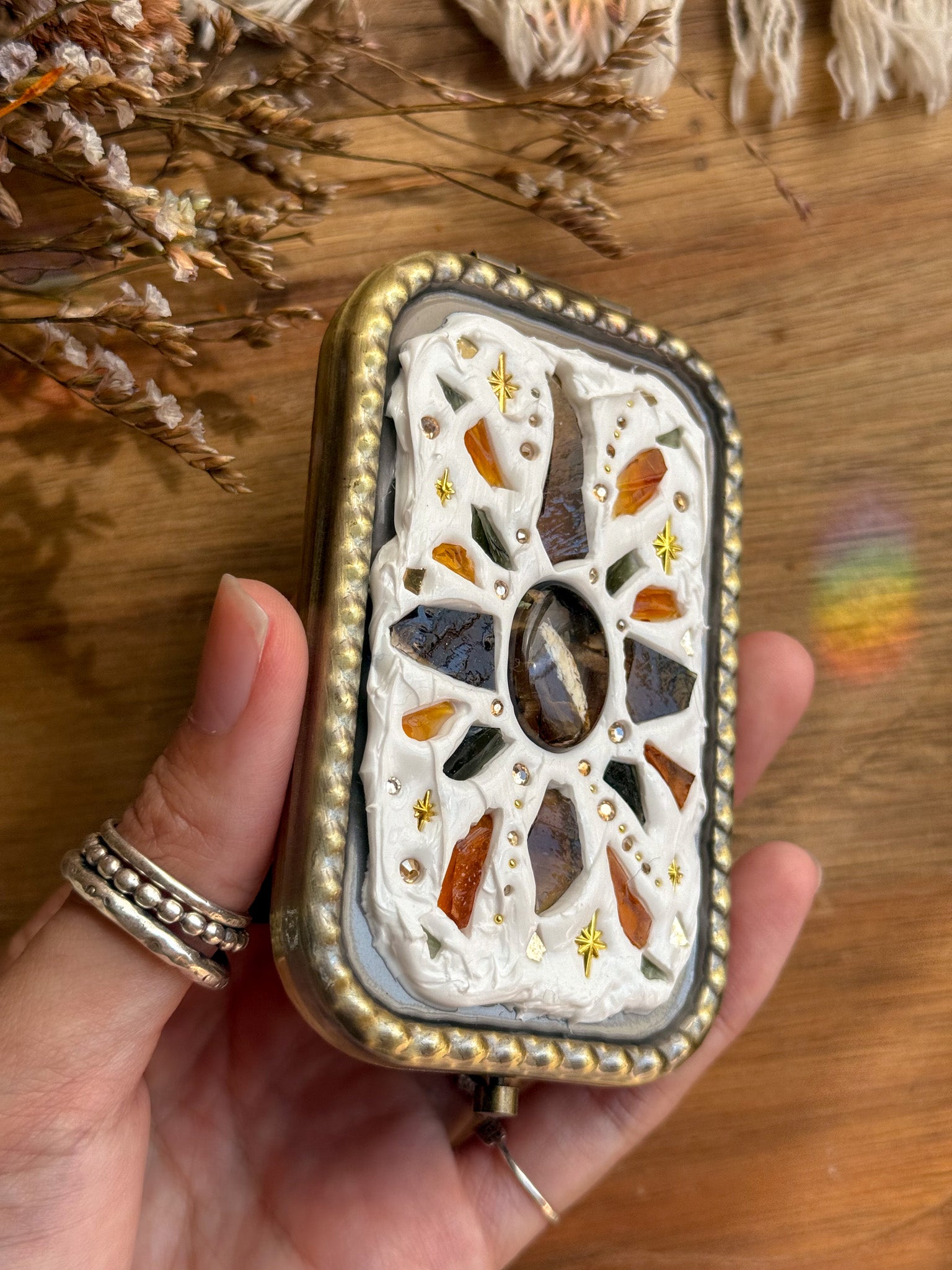 Upcycle glass mirror - Antique Gold  A - Jasper