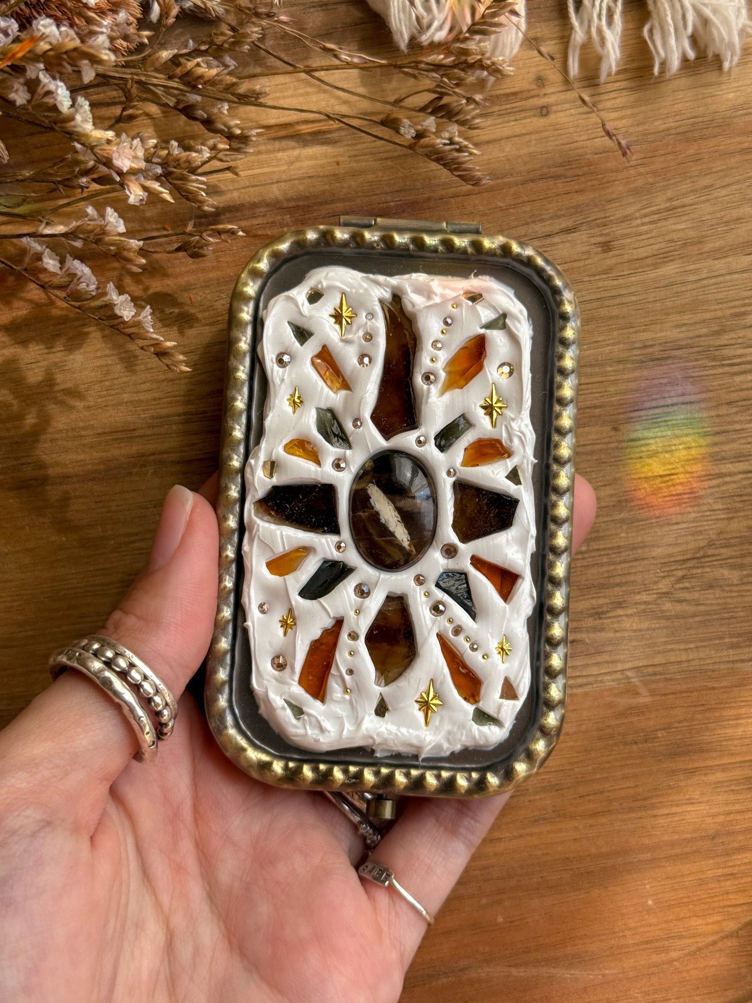 Upcycle glass mirror - Antique Gold  A - Jasper