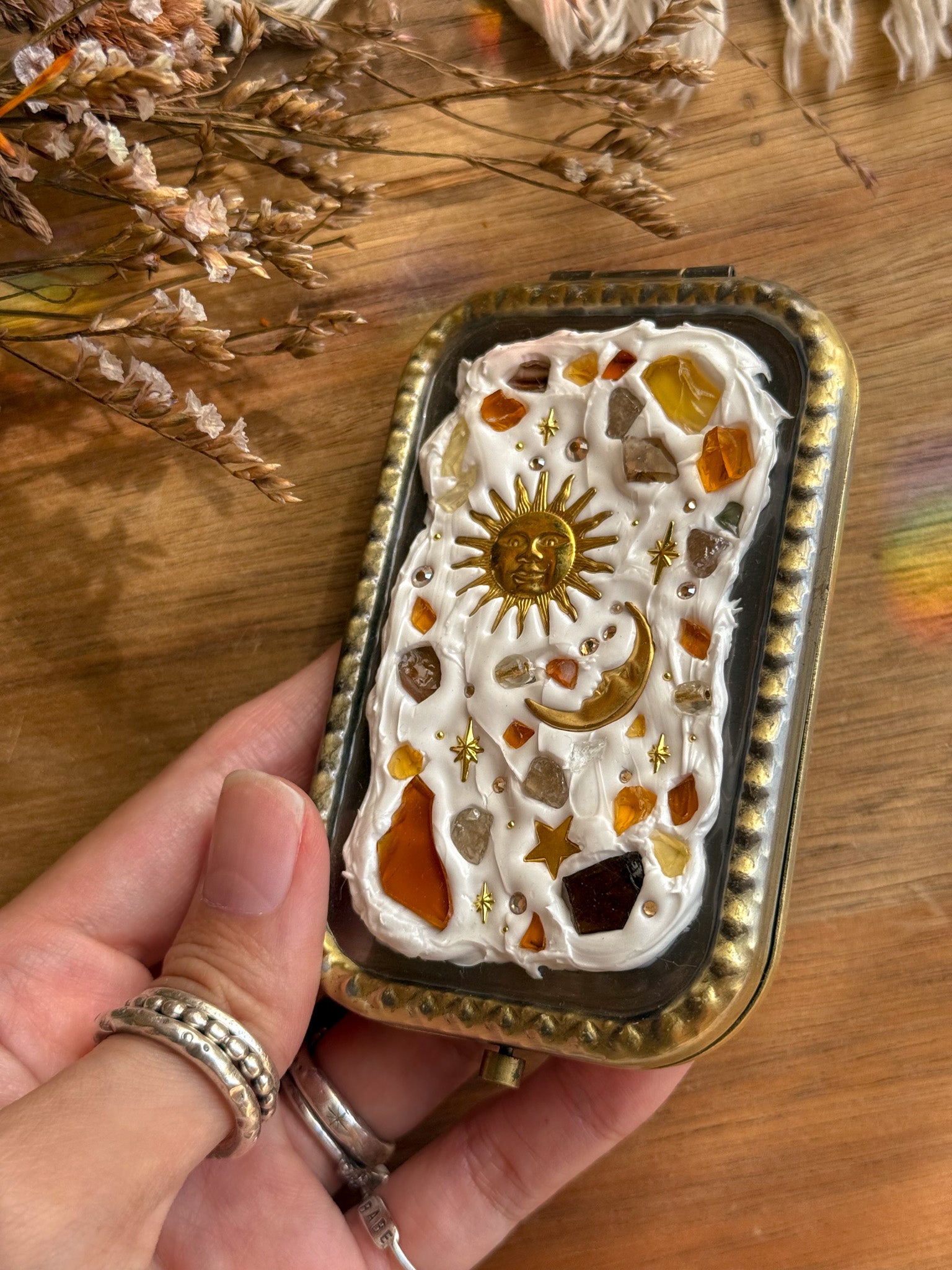 Upcycle glass mirror - Antique Gold C