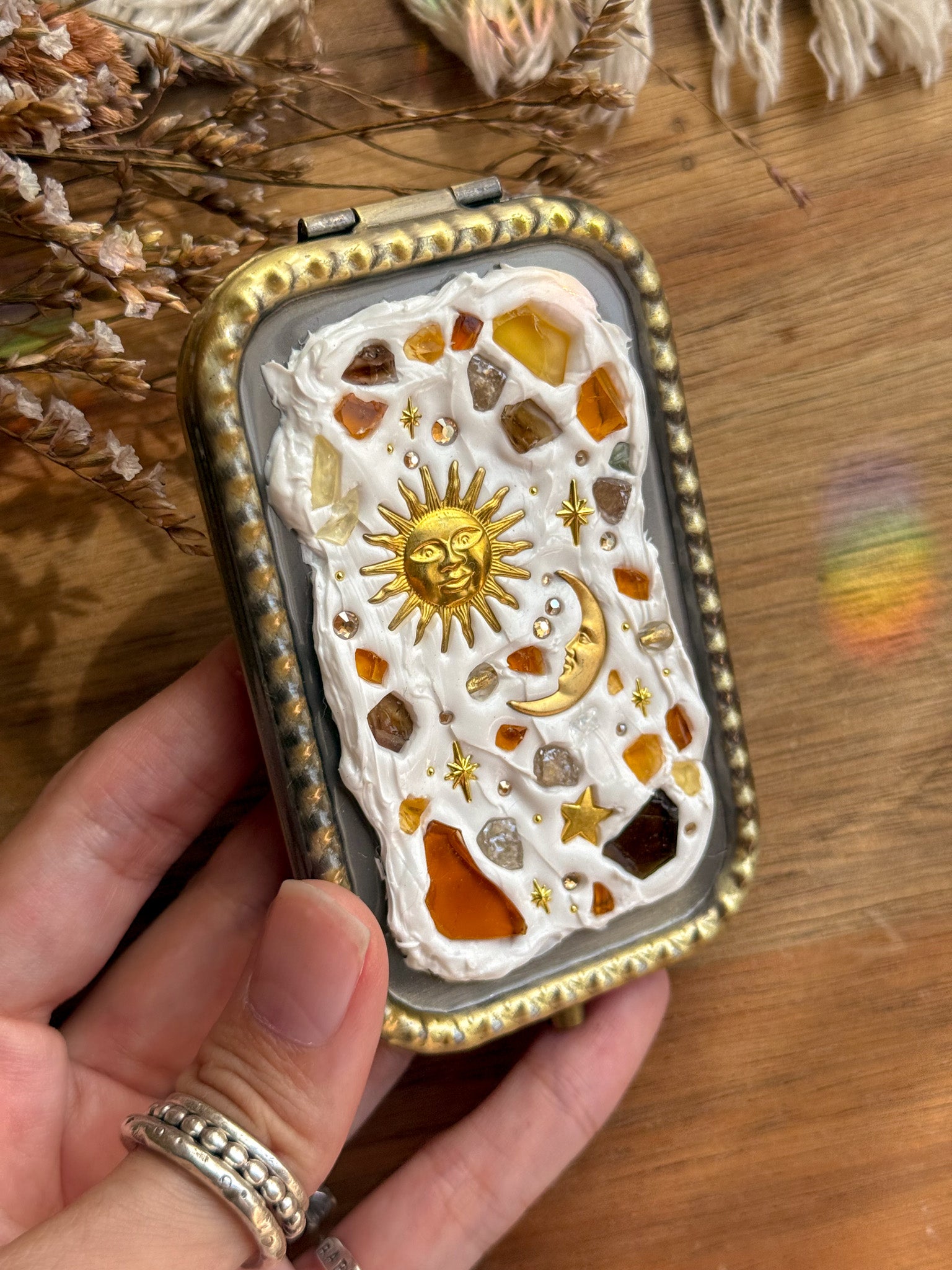 Upcycle glass mirror - Antique Gold C