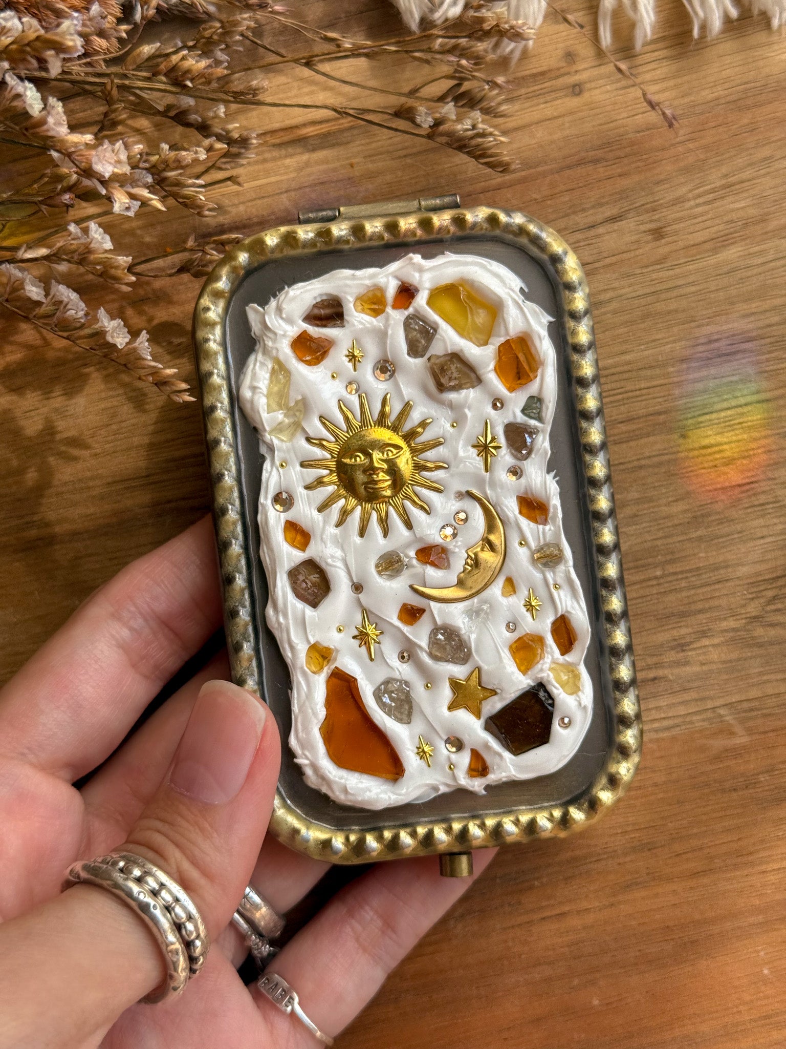 Upcycle glass mirror - Antique Gold C