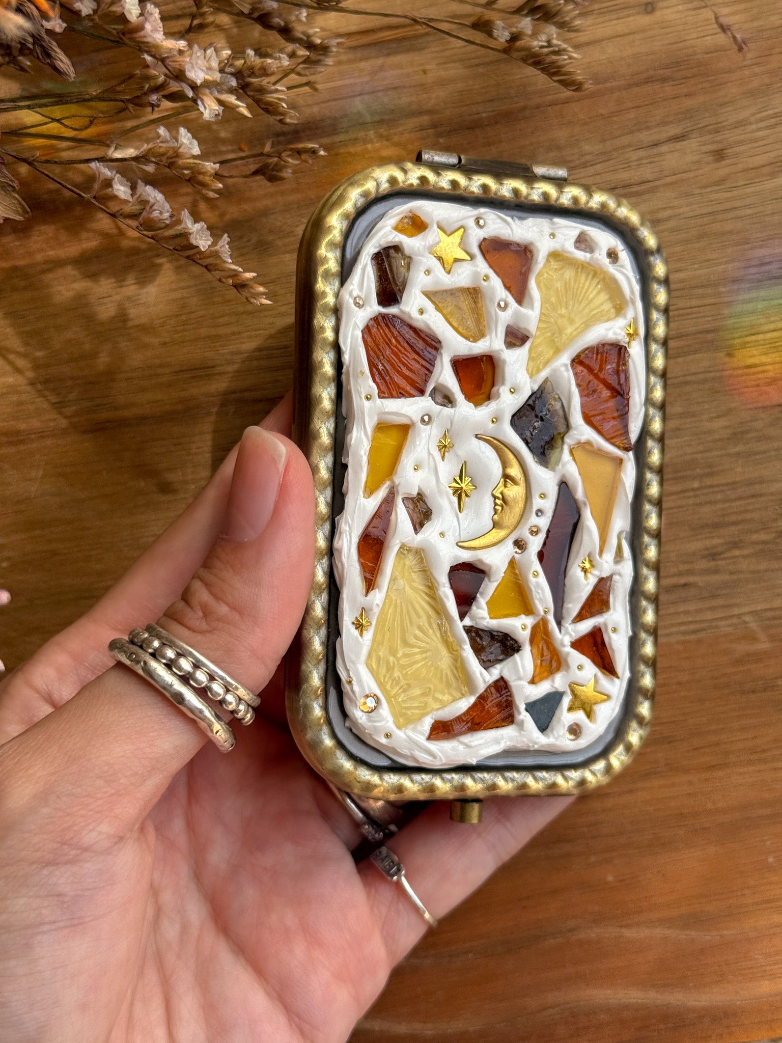 Upcycle glass mirror - Antique Gold D